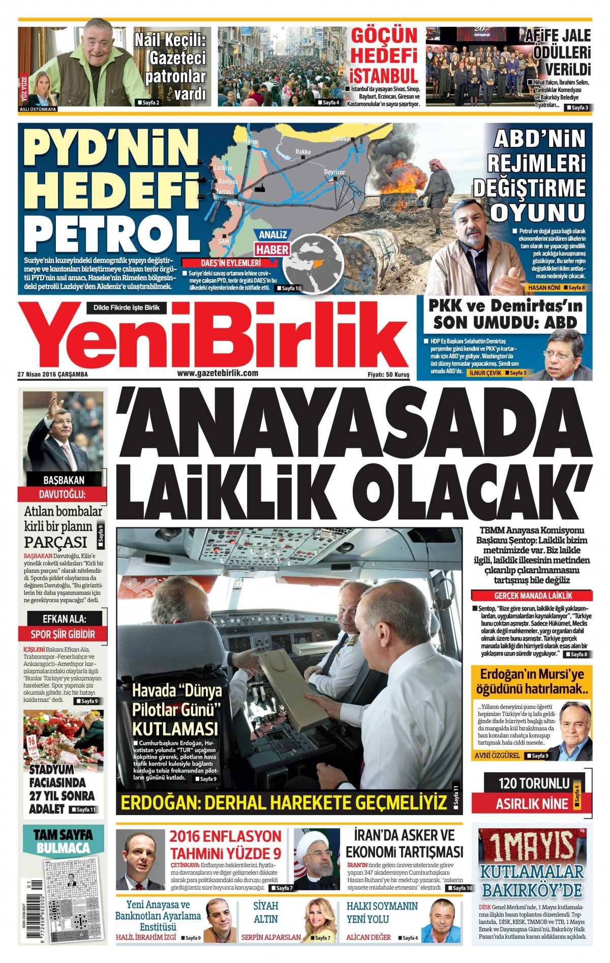 27 Nisan 2016 gazete manşetleri - 646