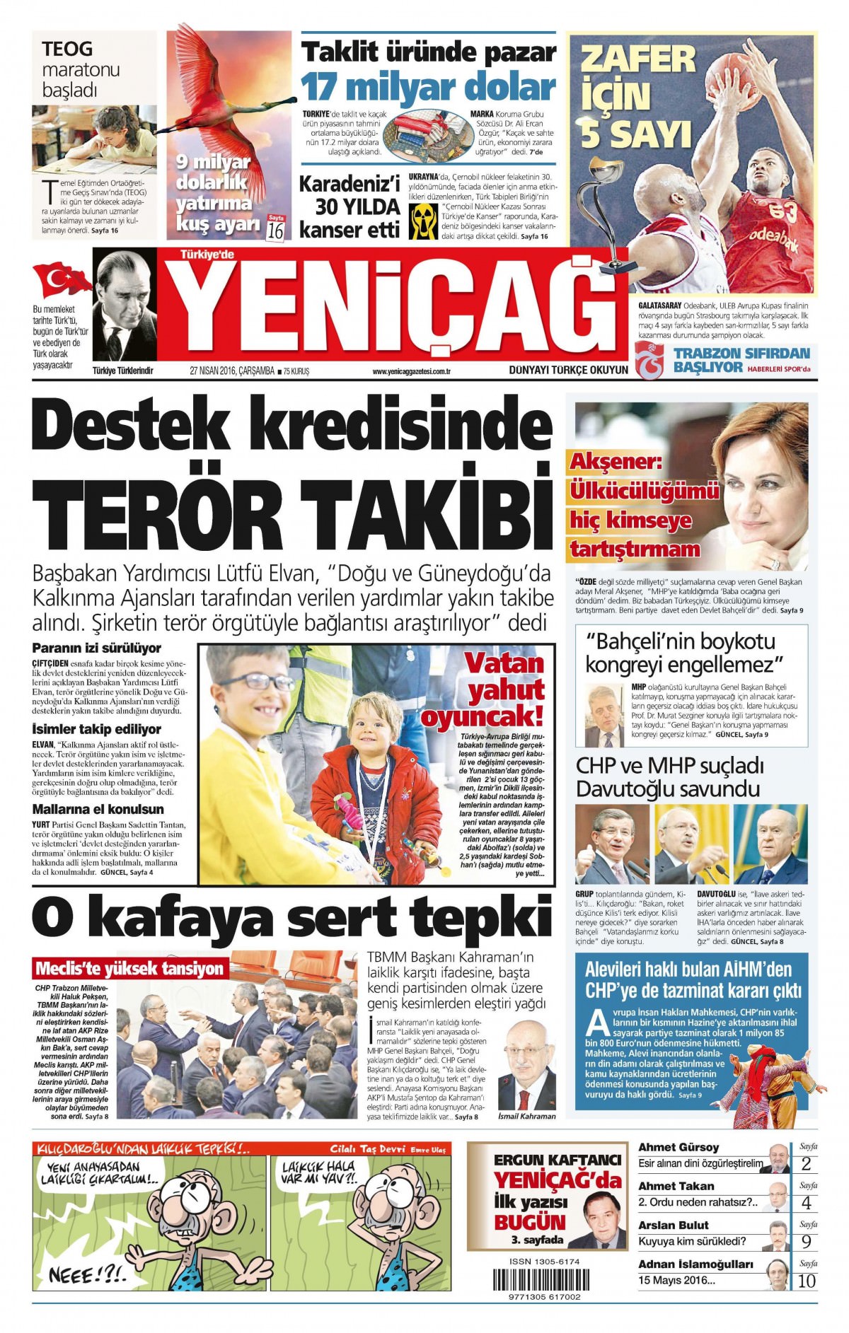 27 Nisan 2016 gazete manşetleri - 672