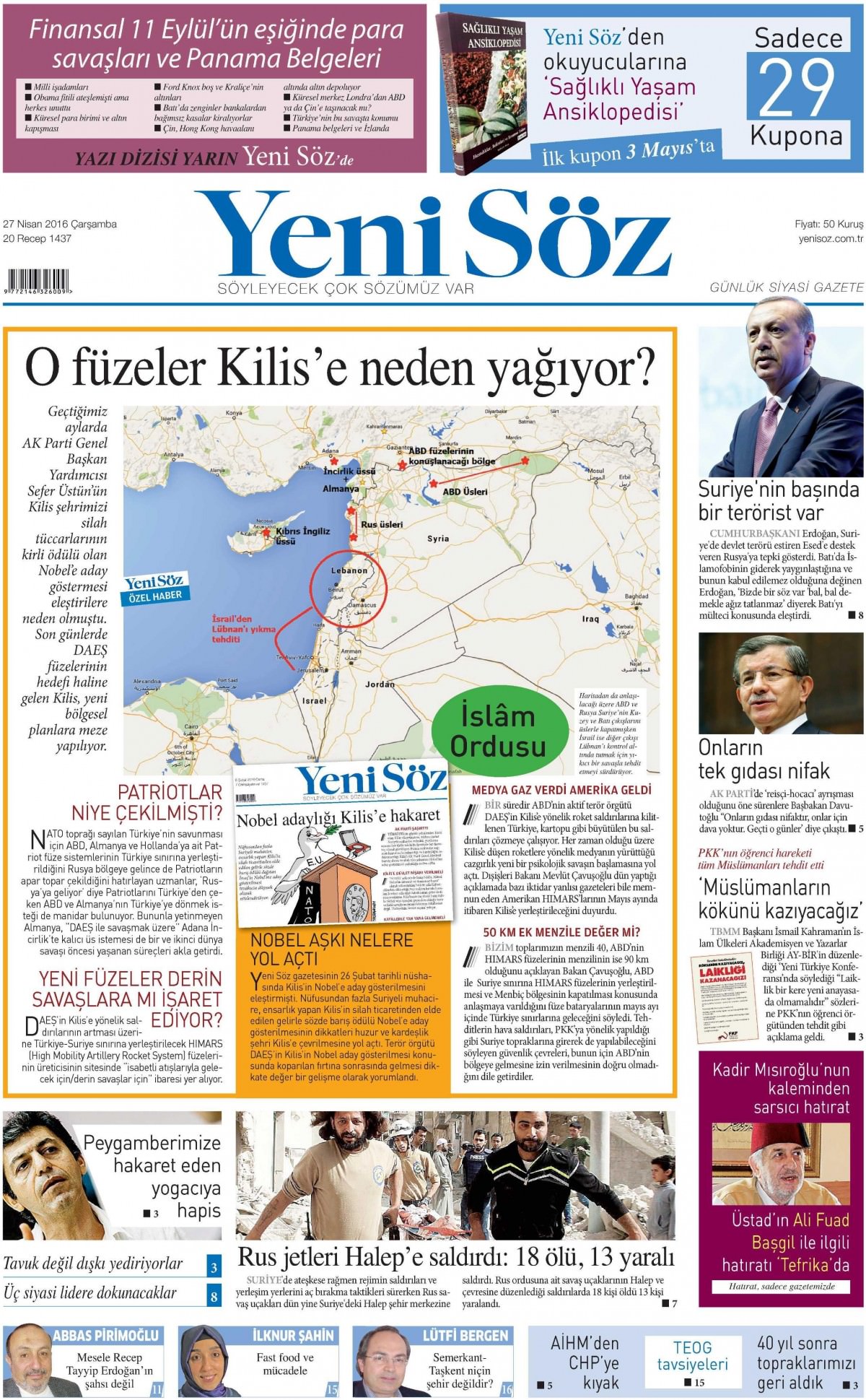 27 Nisan 2016 gazete manşetleri - 802