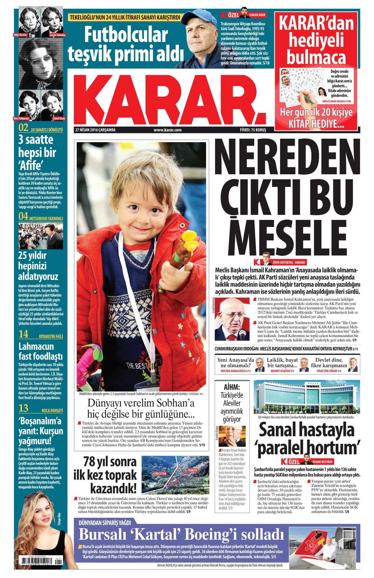 27 Nisan 2016 gazete manşetleri - 928