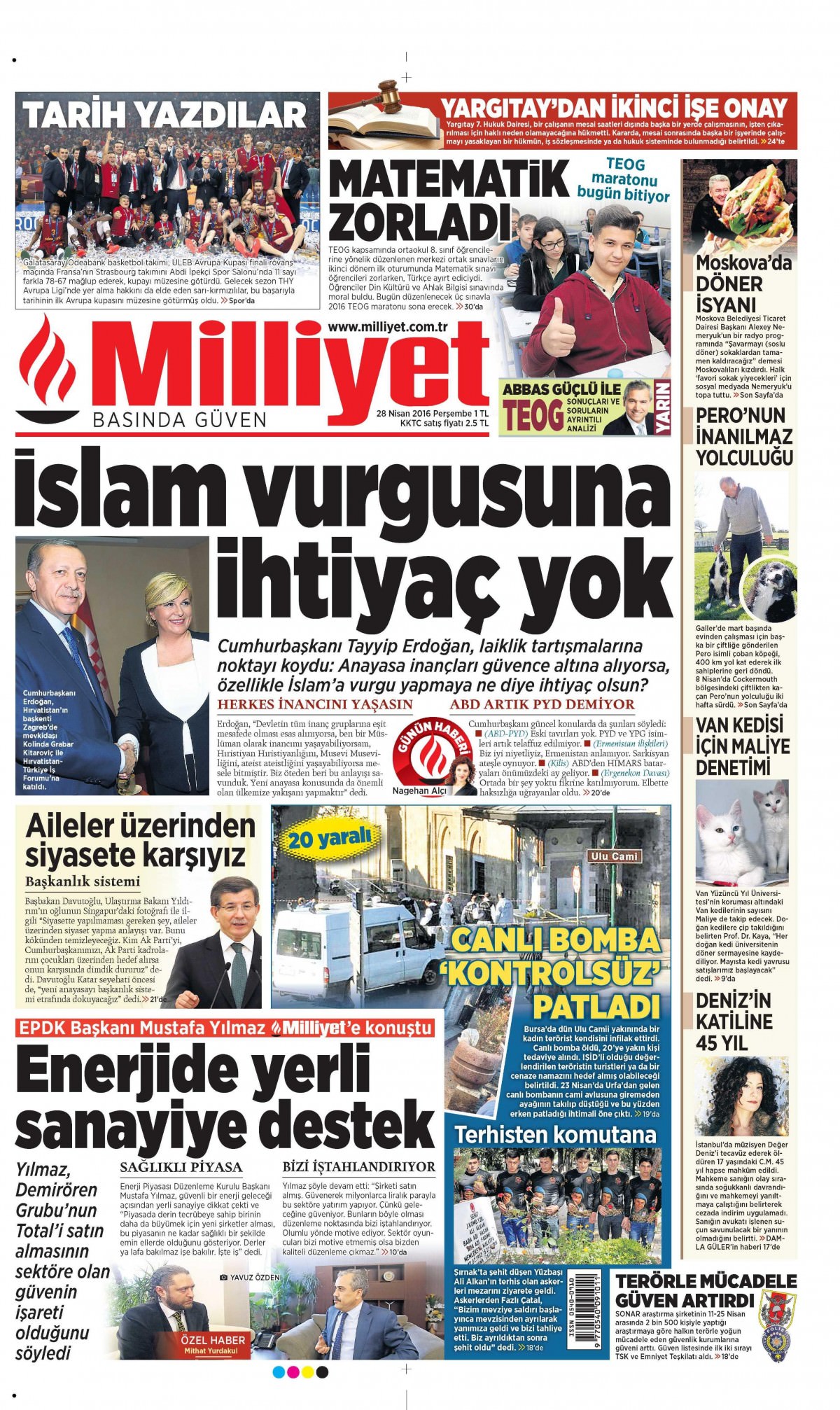 28 Nisan 2016 gazete manşetleri - 574