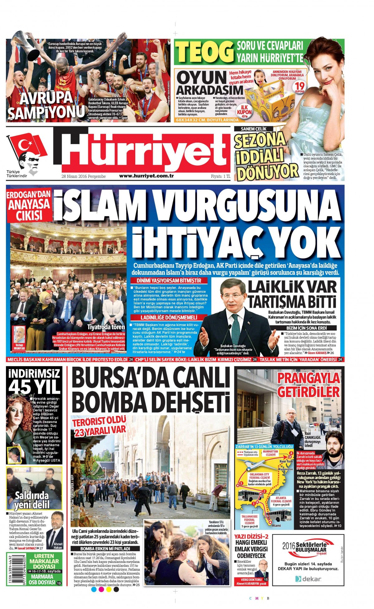 28 Nisan 2016 gazete manşetleri - 907