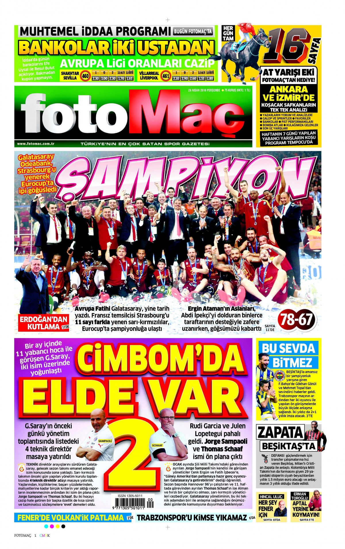 28 Nisan 2016 gazete manşetleri - 632