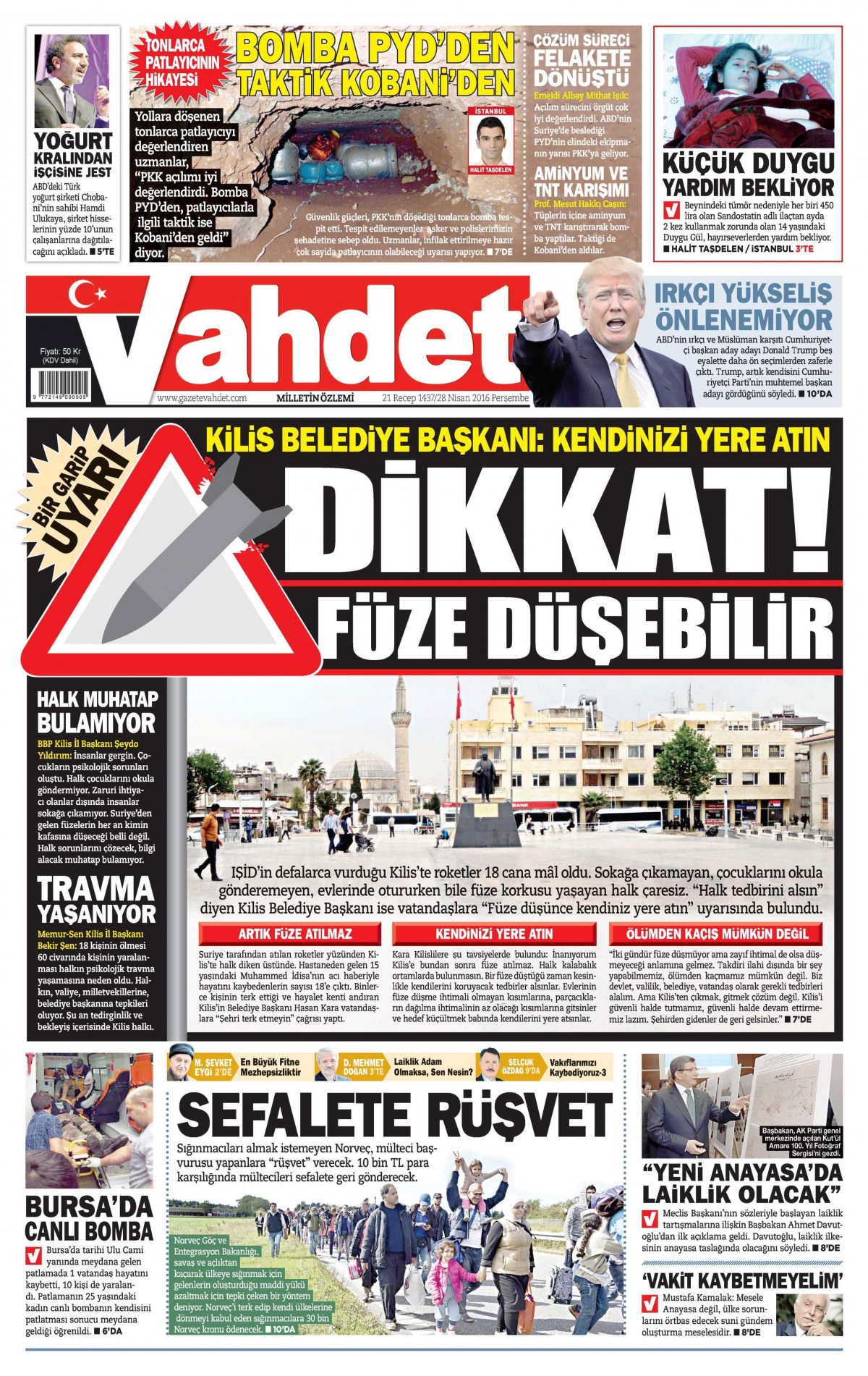 28 Nisan 2016 gazete manşetleri - 755