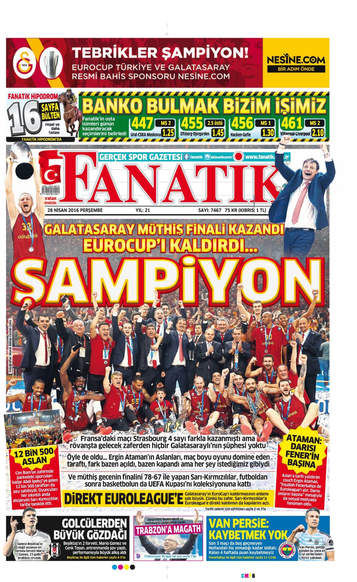 28 Nisan 2016 gazete manşetleri - 810