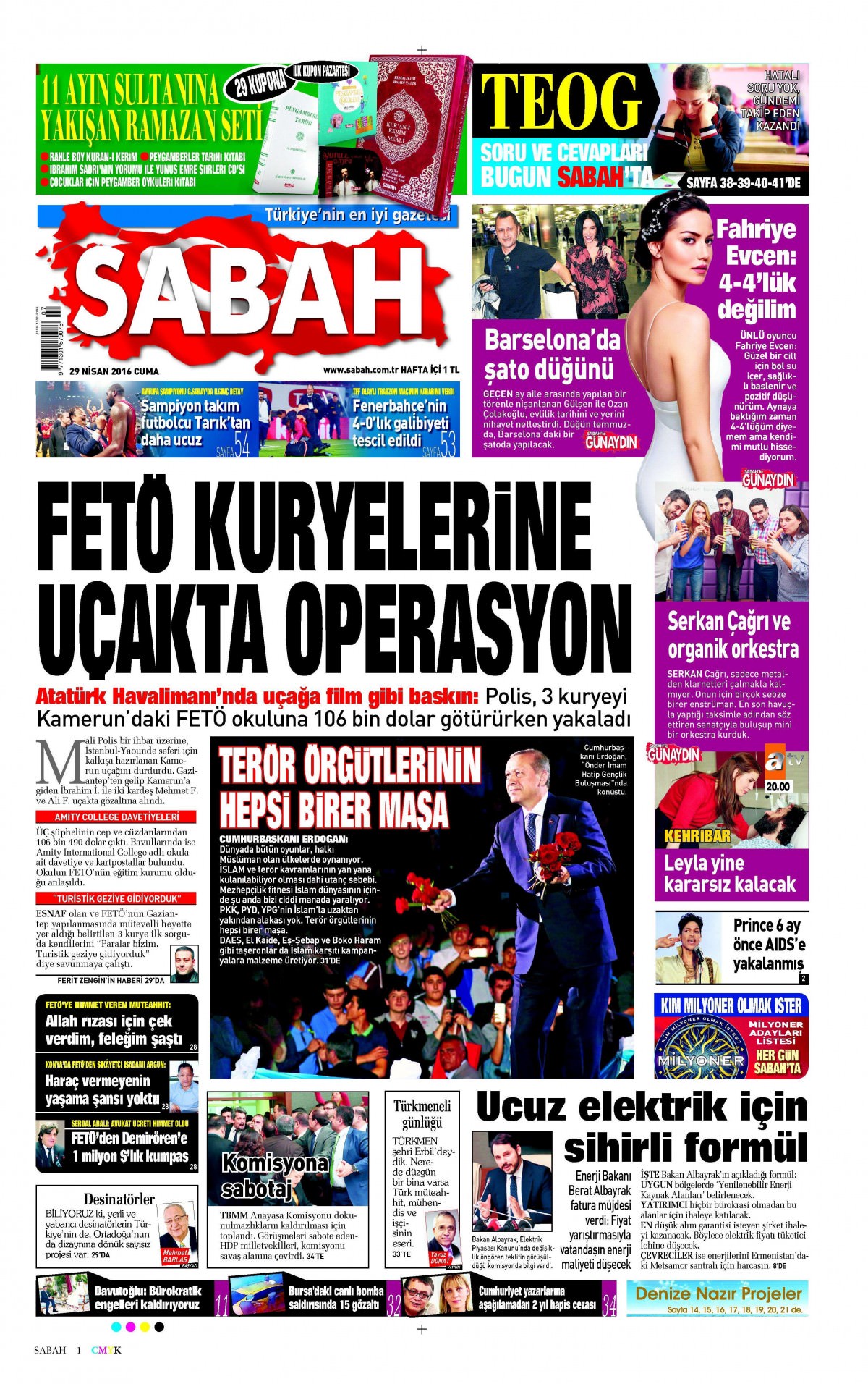 29 Nisan 2016 gazete manşetleri - 519