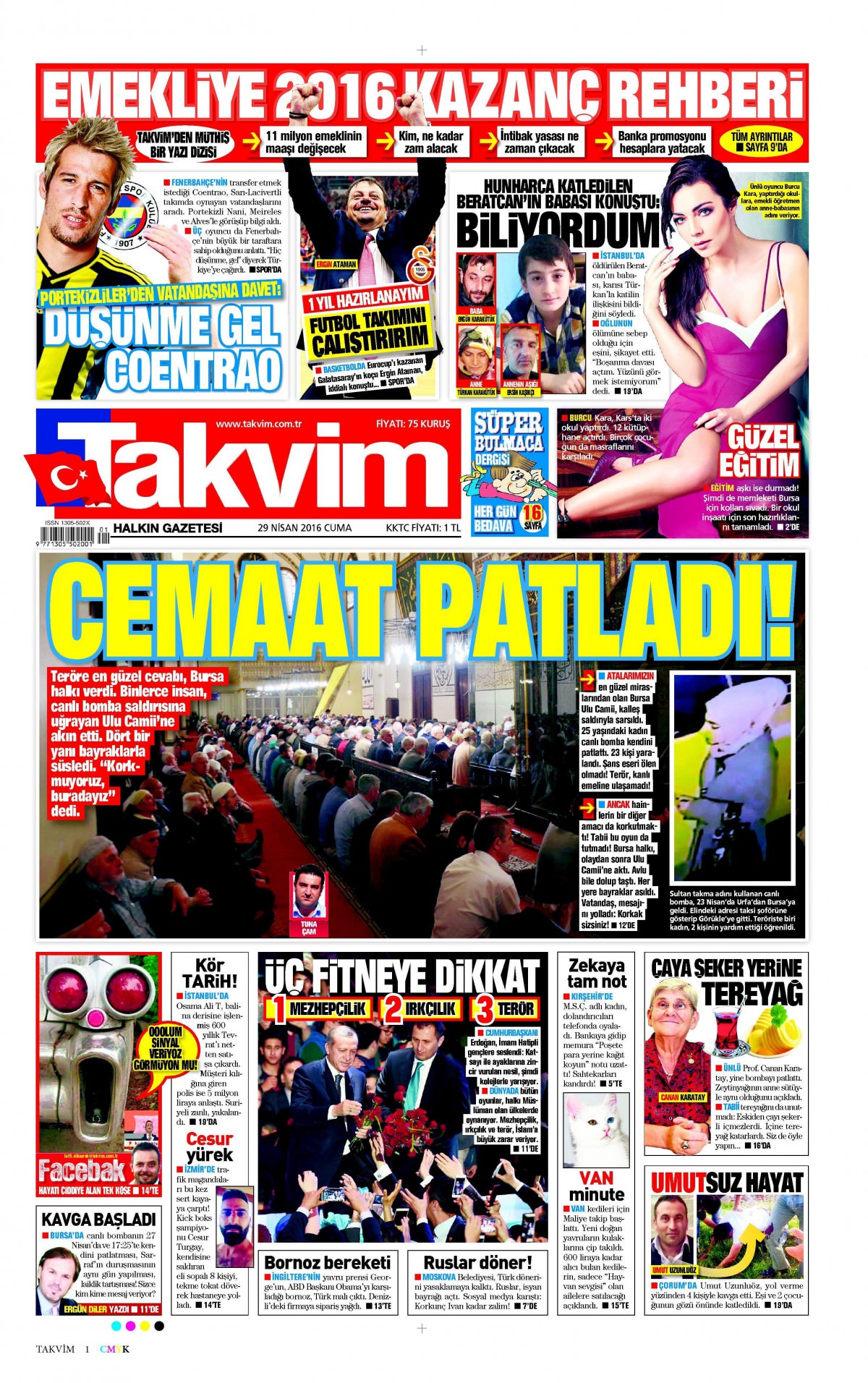 29 Nisan 2016 gazete manşetleri - 783