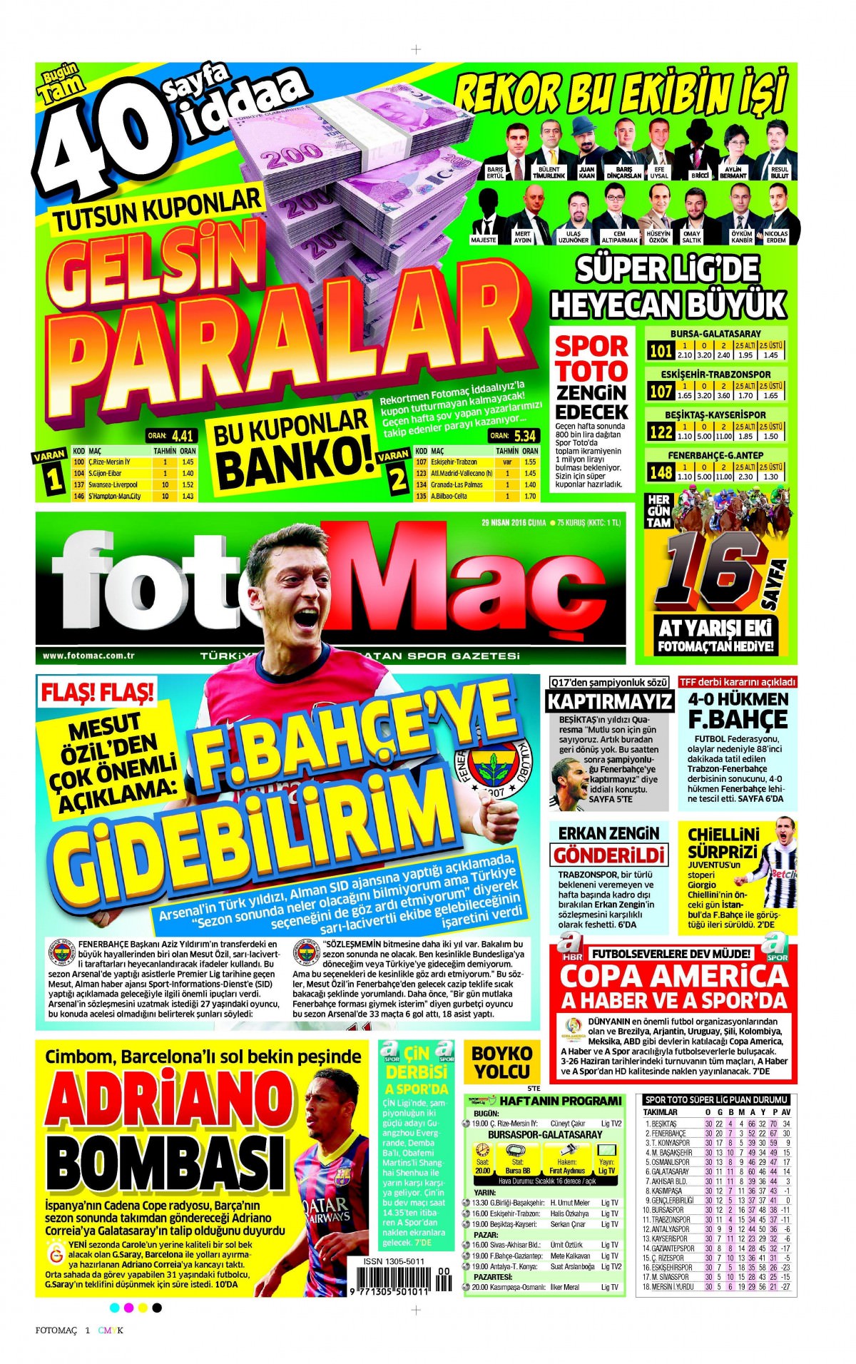 29 Nisan 2016 gazete manşetleri - 812