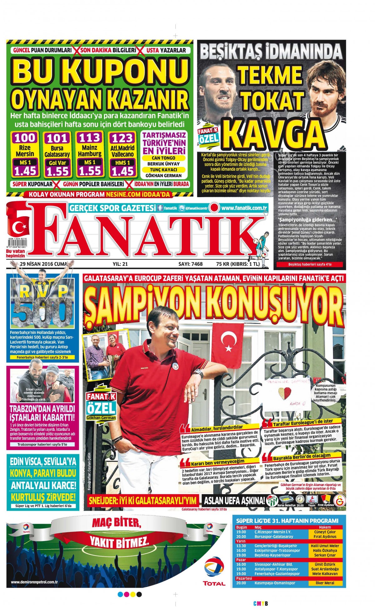 29 Nisan 2016 gazete manşetleri - 650