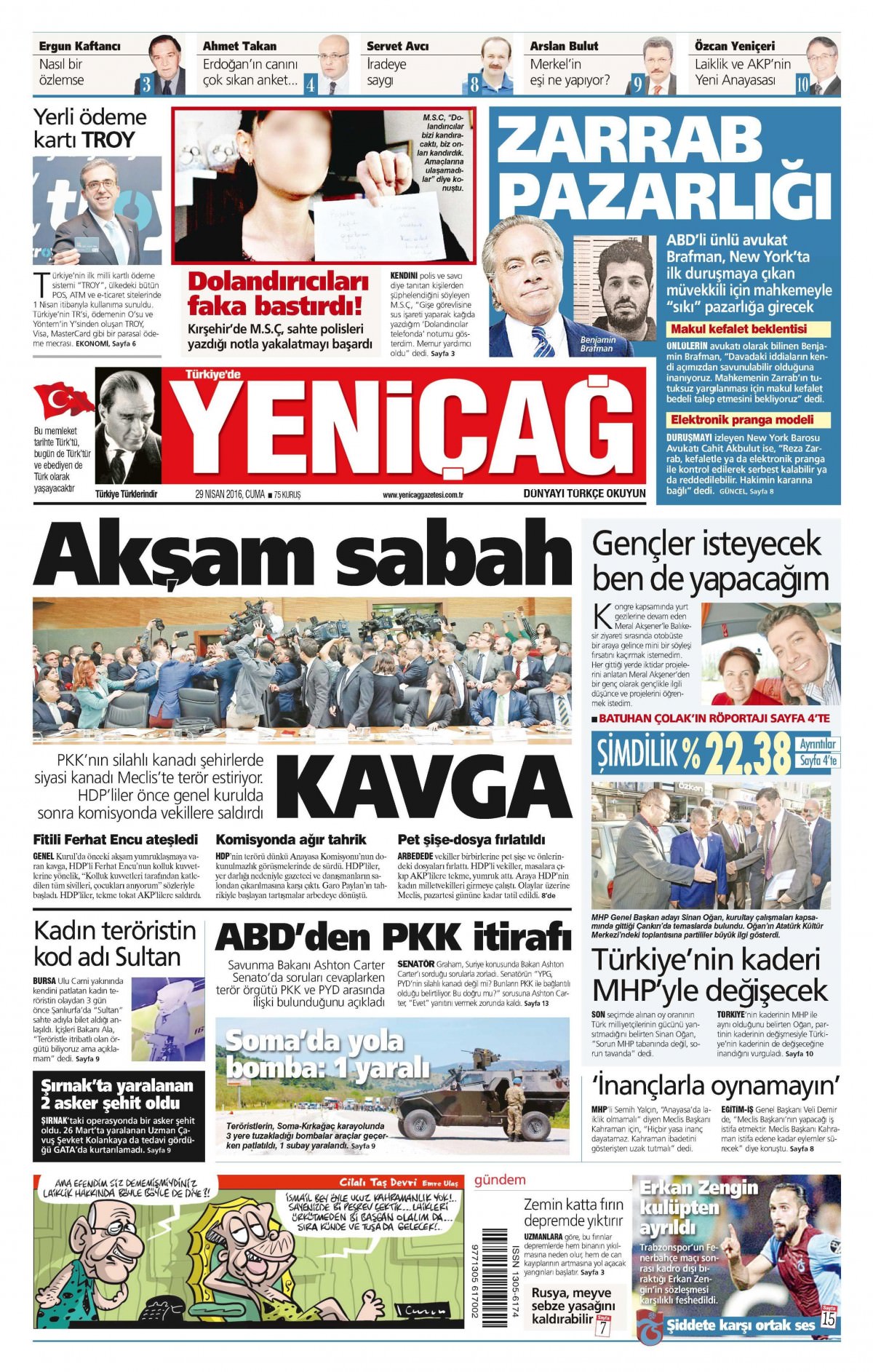 29 Nisan 2016 gazete manşetleri - 875
