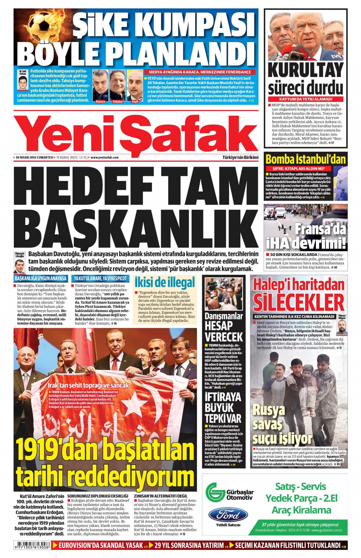 30 Nisan 2016 gazete manşetleri - 676