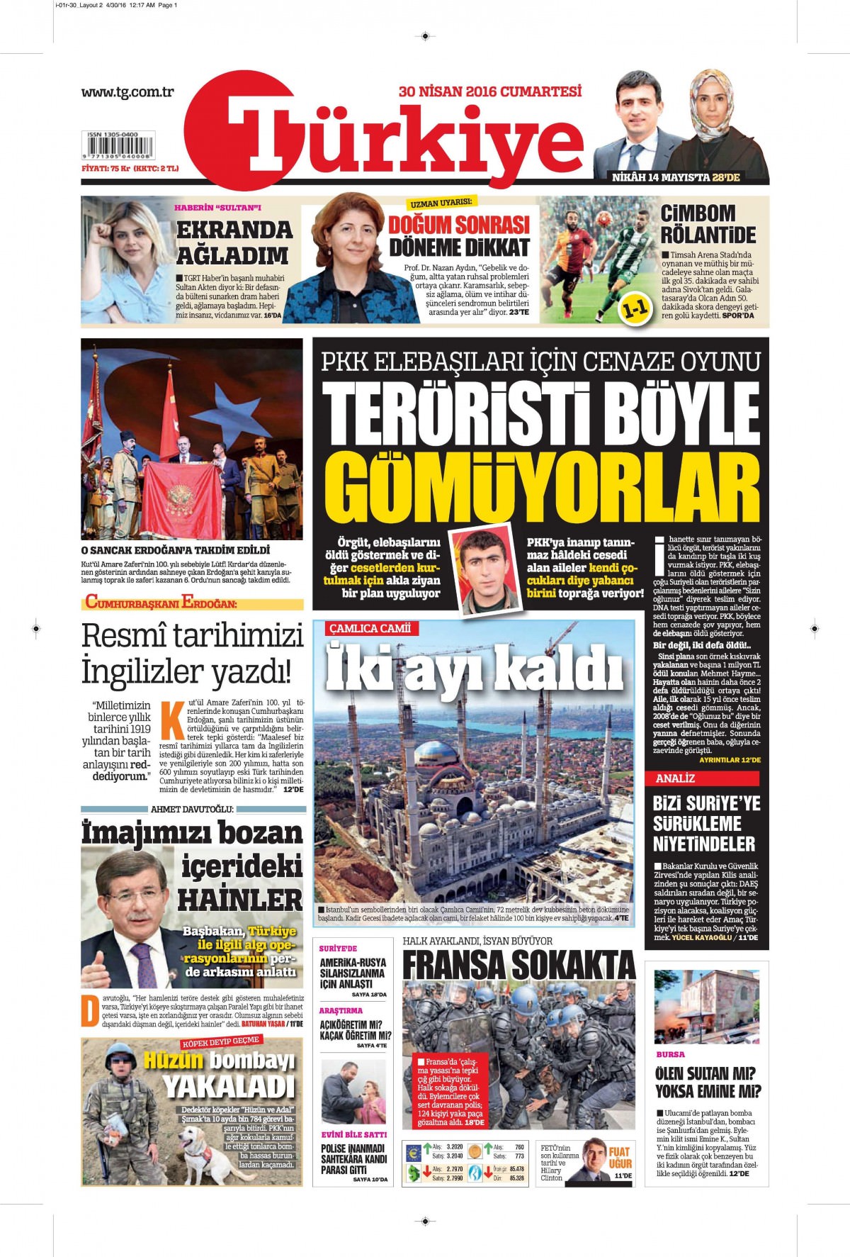 30 Nisan 2016 gazete manşetleri - 514