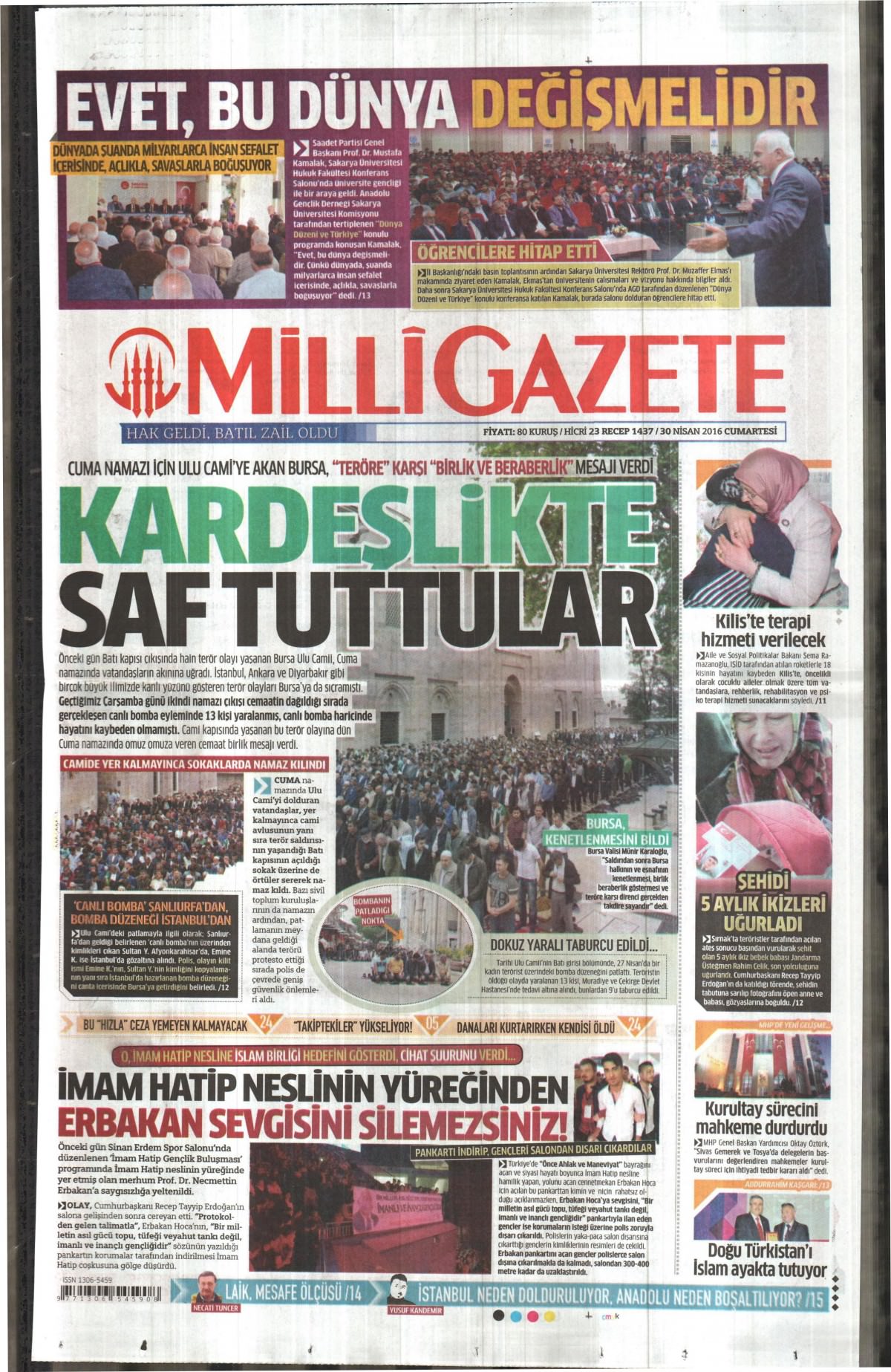 30 Nisan 2016 gazete manşetleri - 940