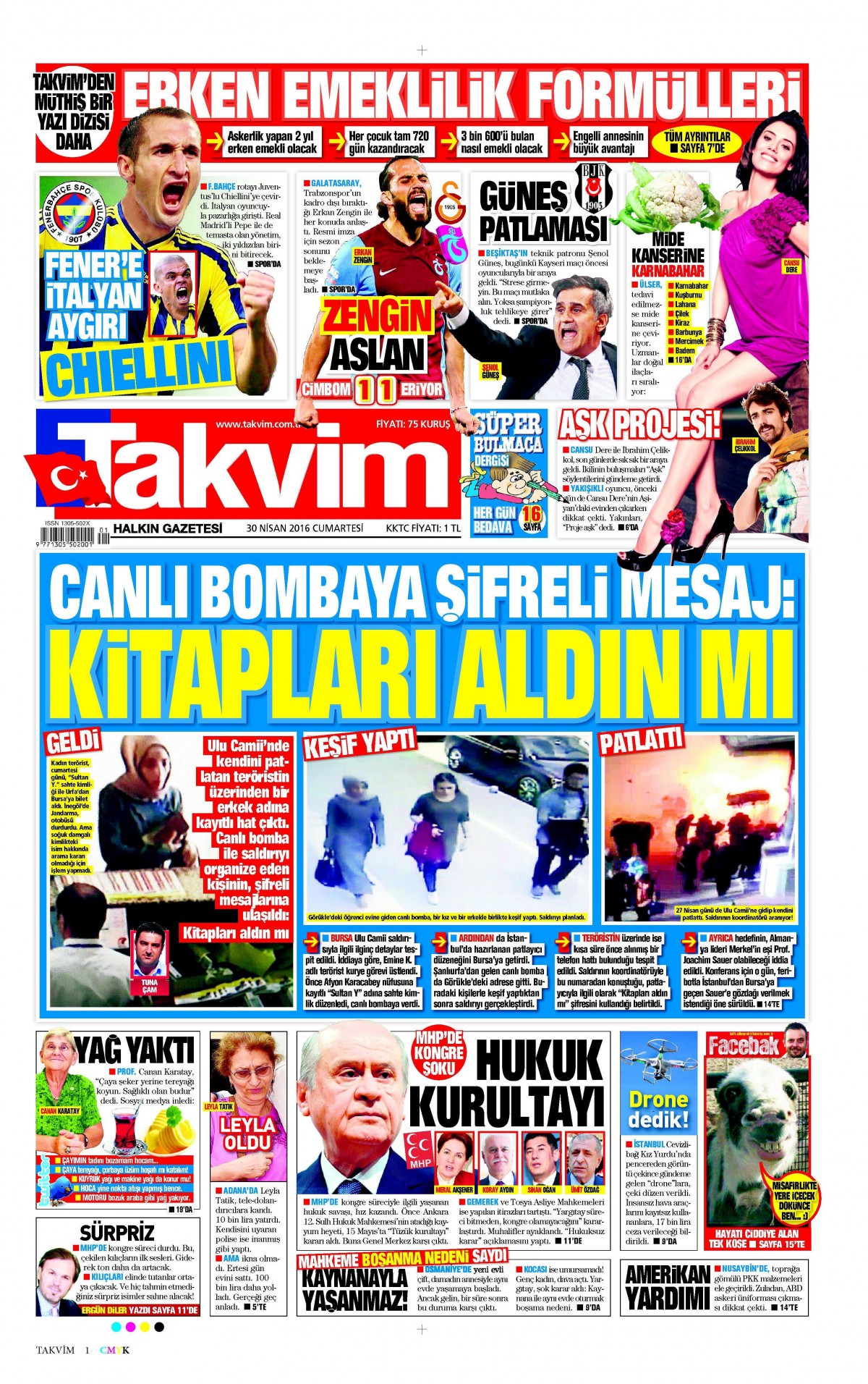 30 Nisan 2016 gazete manşetleri - 838