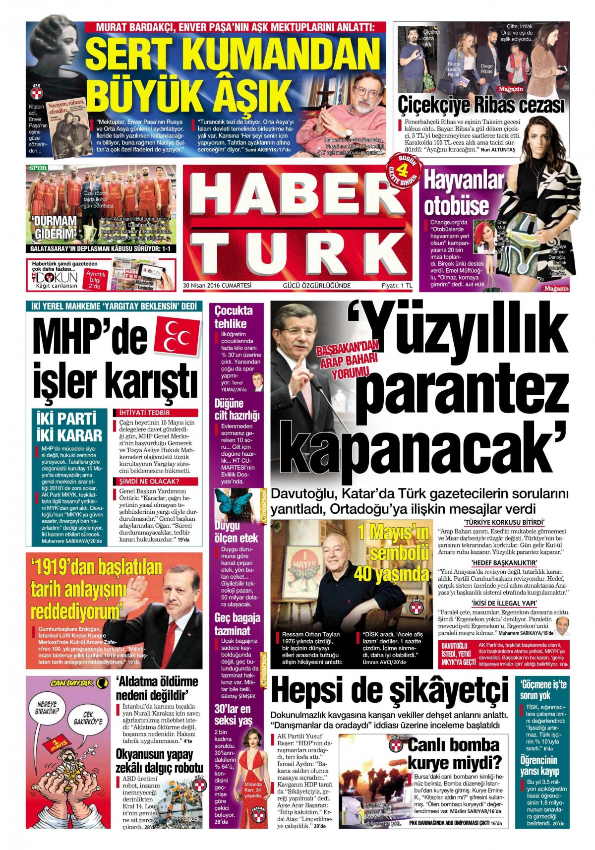 30 Nisan 2016 gazete manşetleri - 793