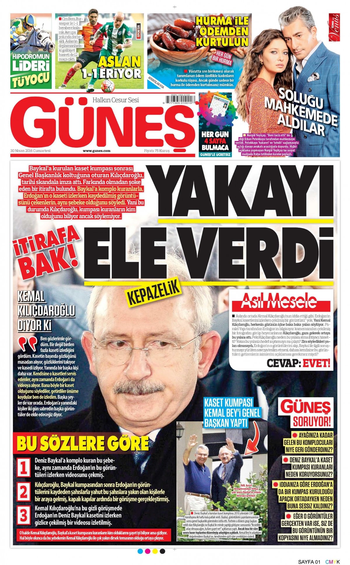 30 Nisan 2016 gazete manşetleri - 756