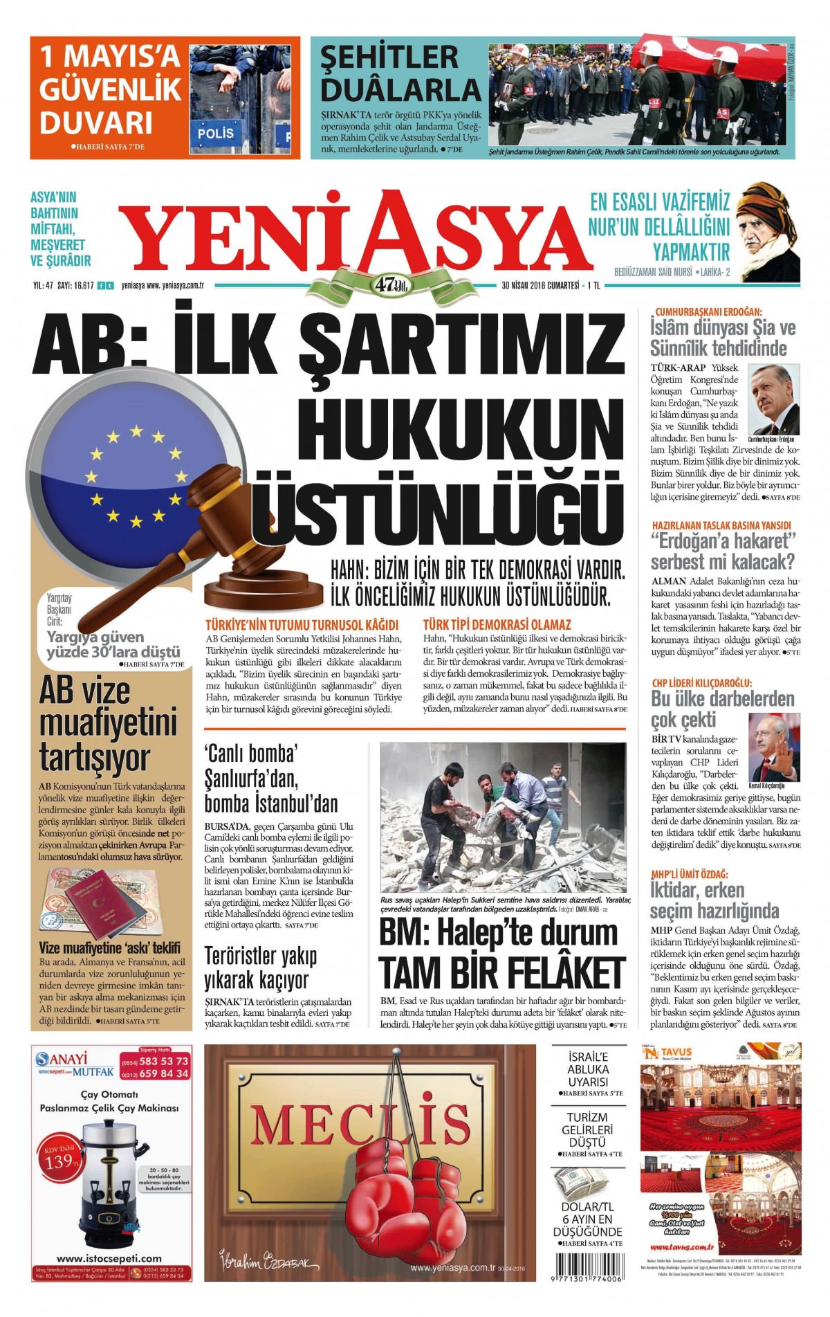 30 Nisan 2016 gazete manşetleri - 554