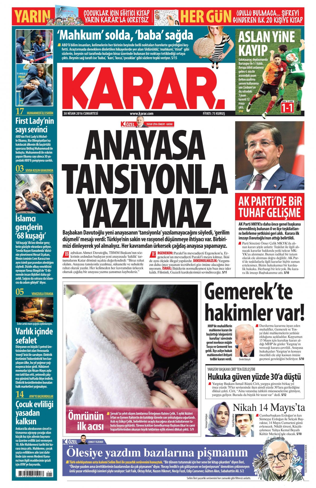 30 Nisan 2016 gazete manşetleri - 718