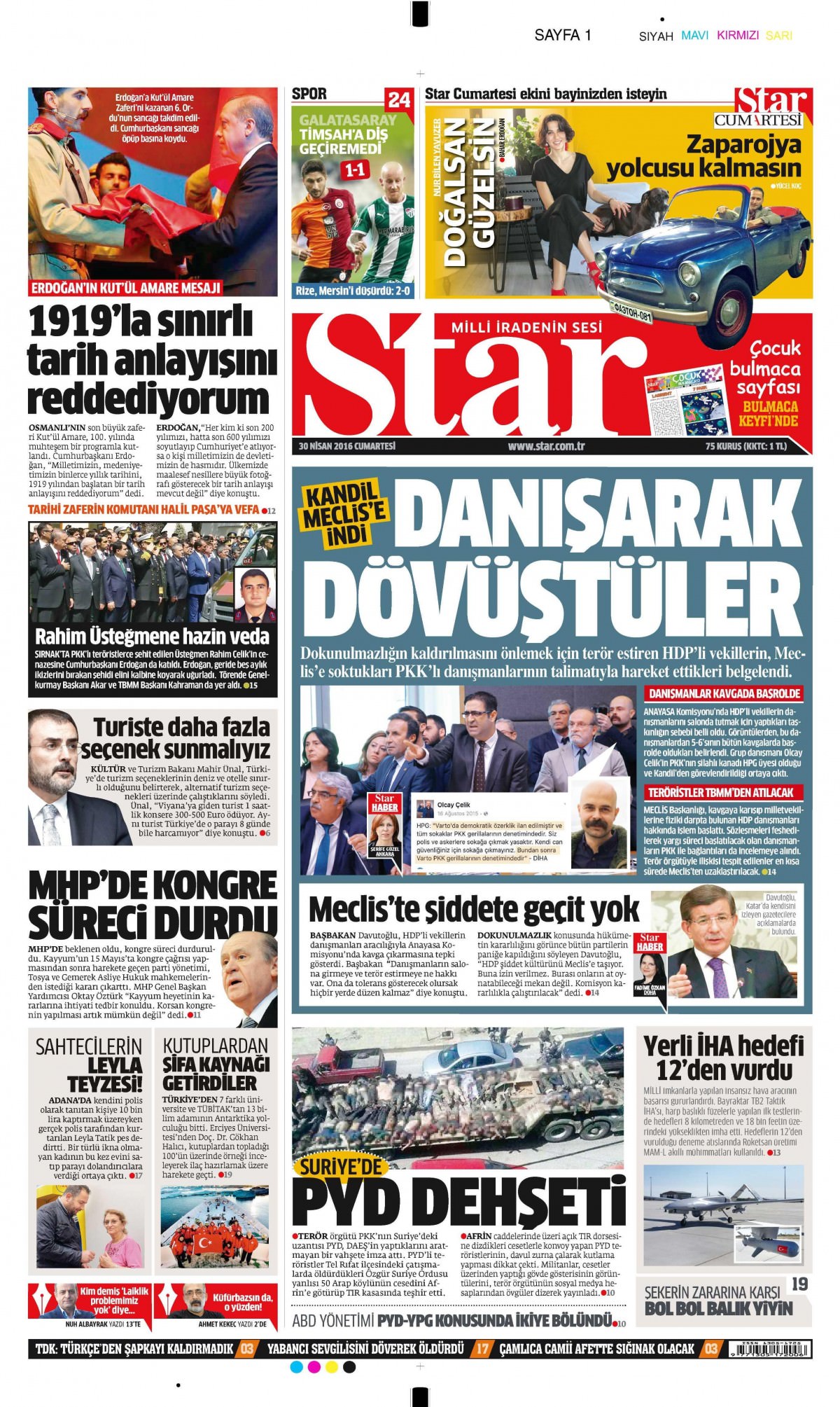 30 Nisan 2016 gazete manşetleri - 635