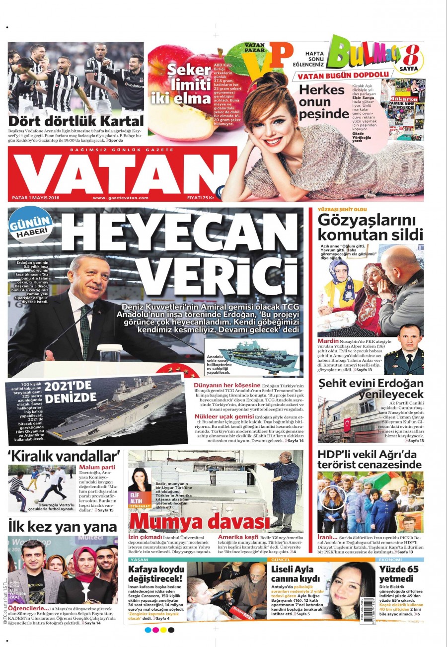 1 Mayıs 2016 gazete manşetleri - 837