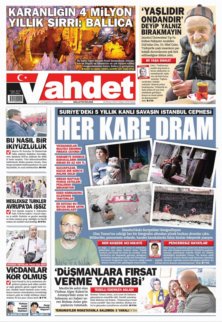 1 Mayıs 2016 gazete manşetleri - 724