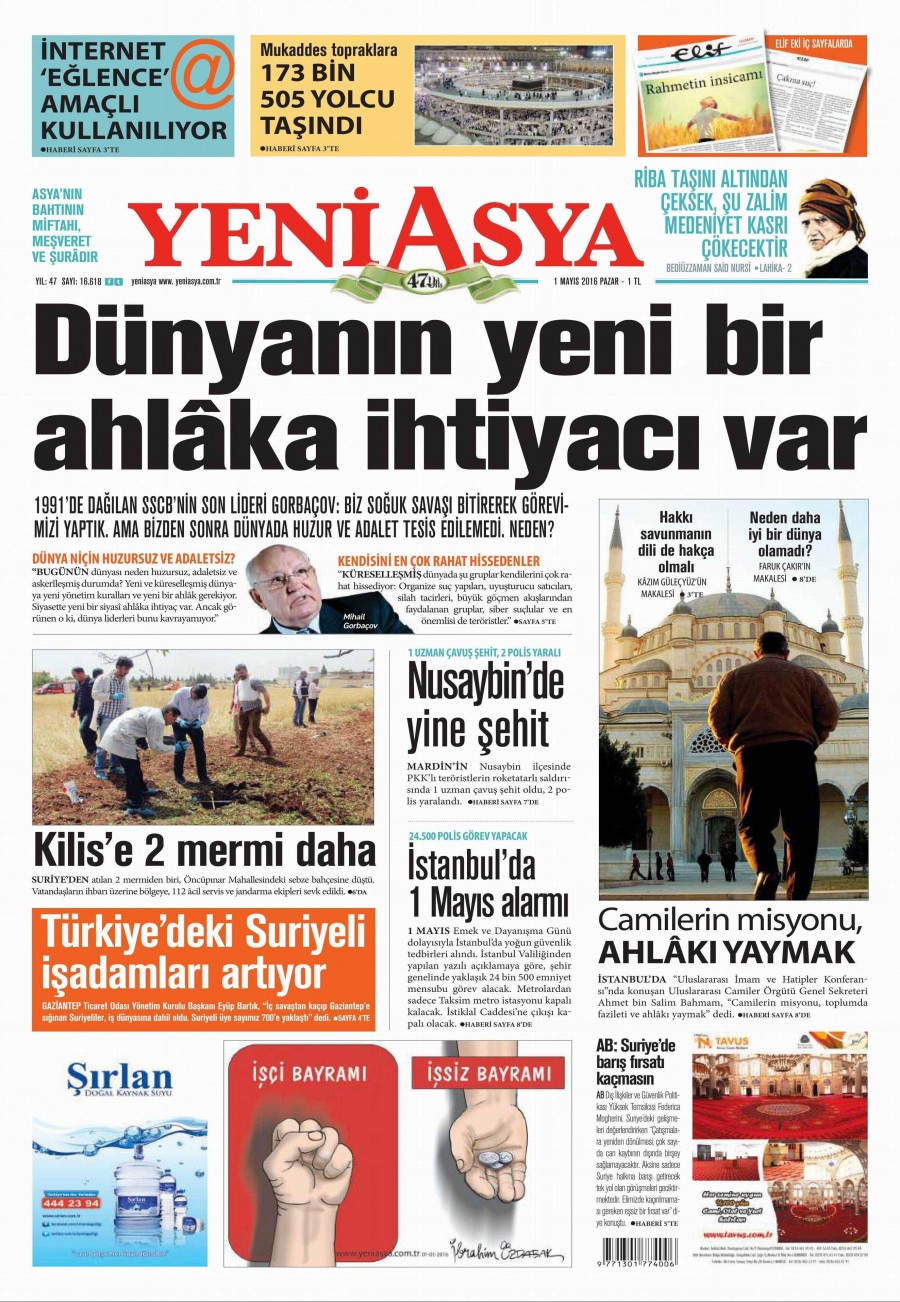 1 Mayıs 2016 gazete manşetleri - 820