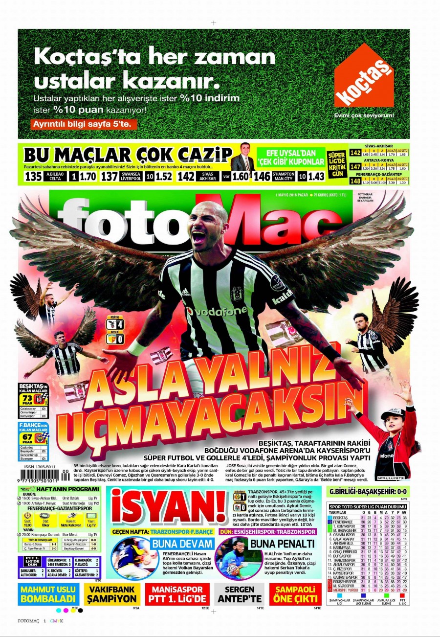 1 Mayıs 2016 gazete manşetleri - 747