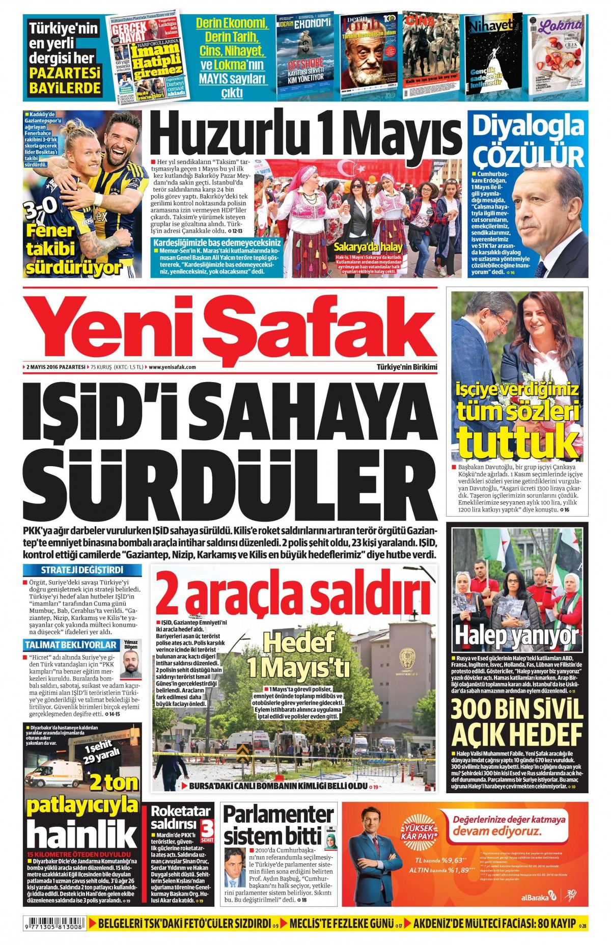 2 Mayıs 2016 gazete manşetleri - 853