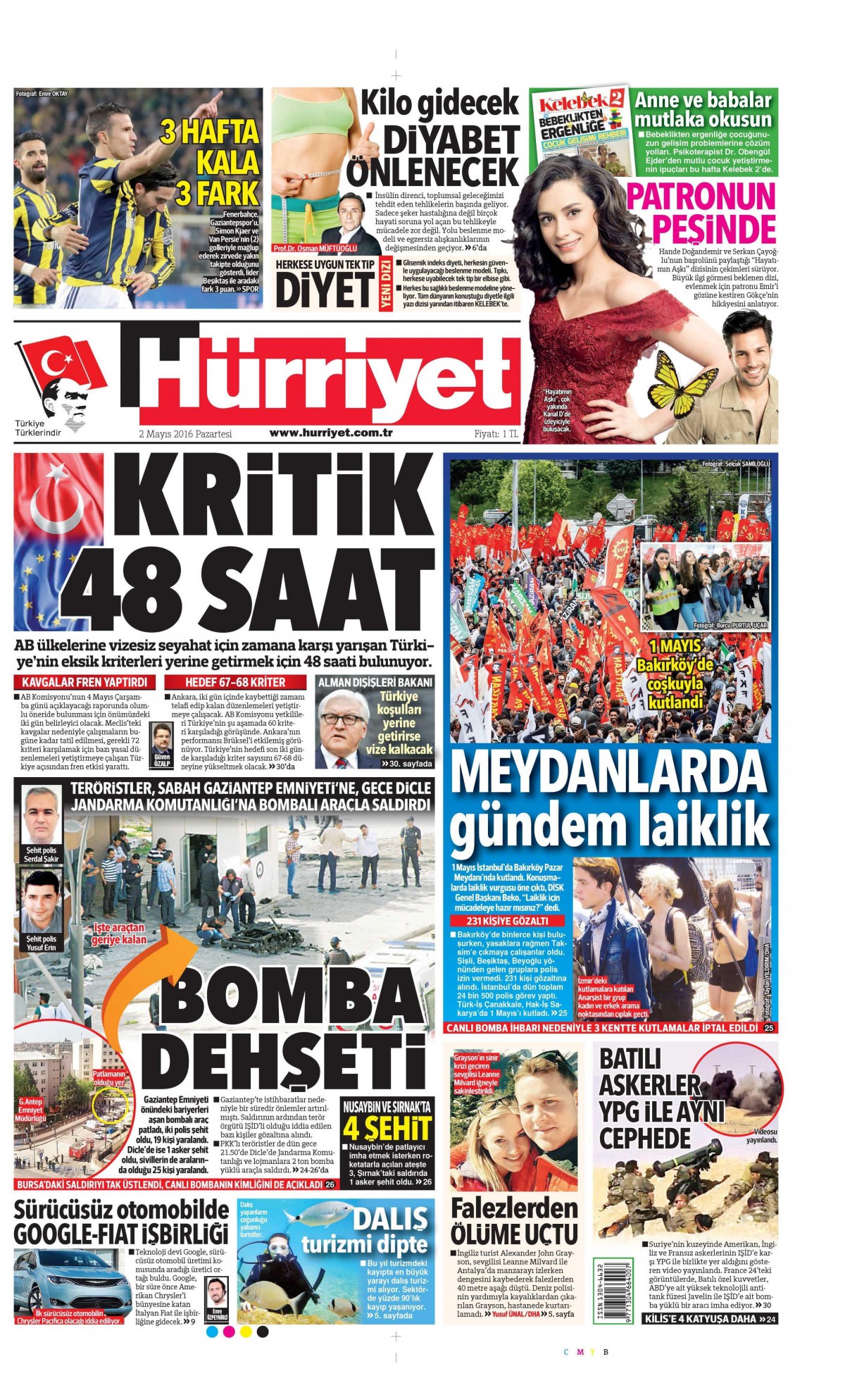 2 Mayıs 2016 gazete manşetleri - 810