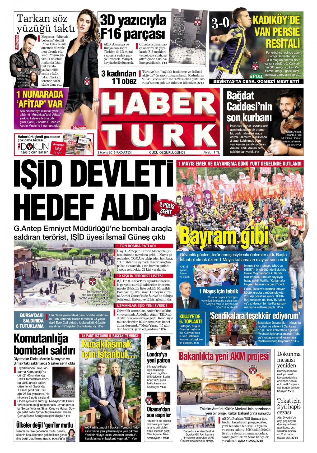 2 Mayıs 2016 gazete manşetleri - 834