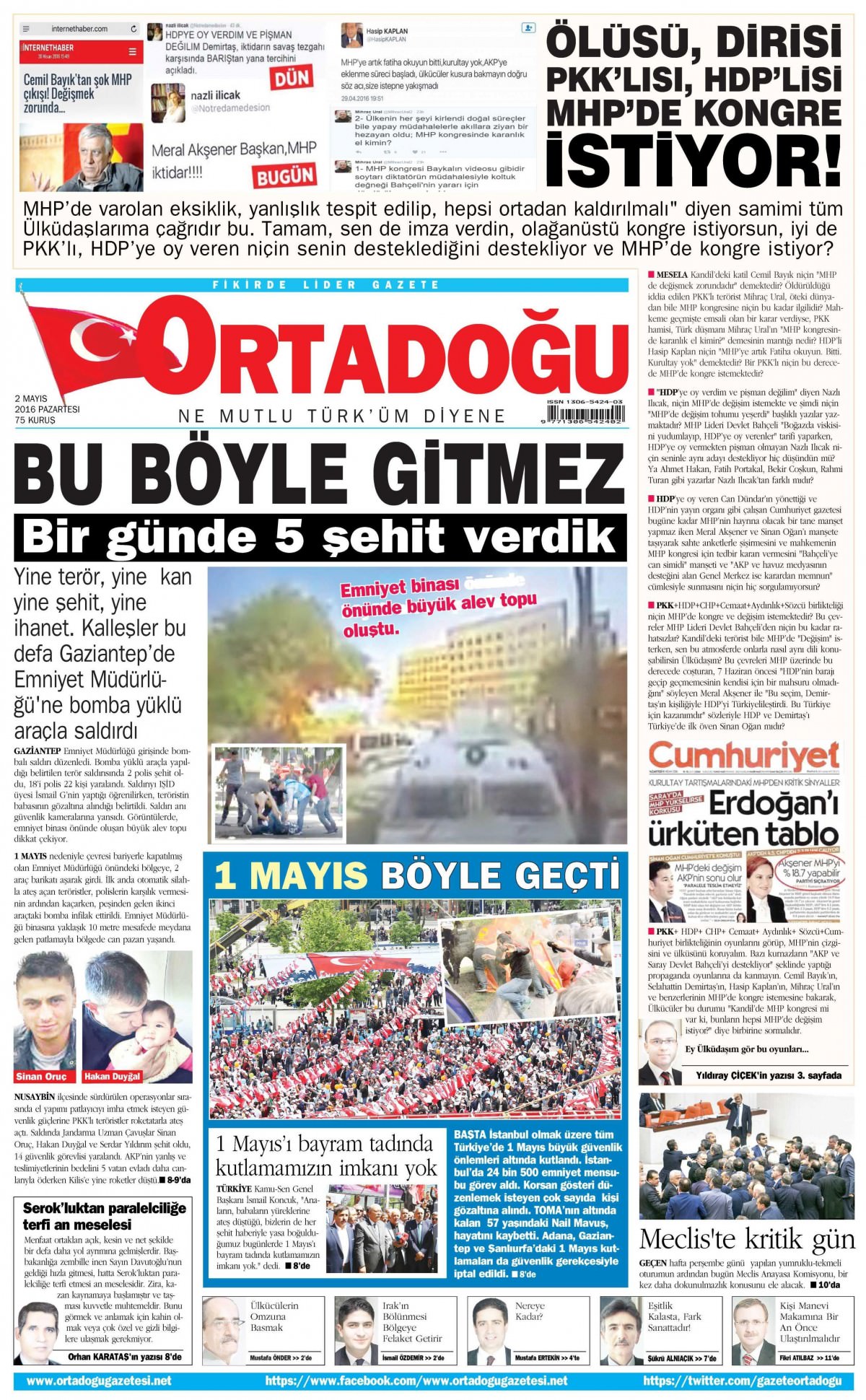 2 Mayıs 2016 gazete manşetleri - 594