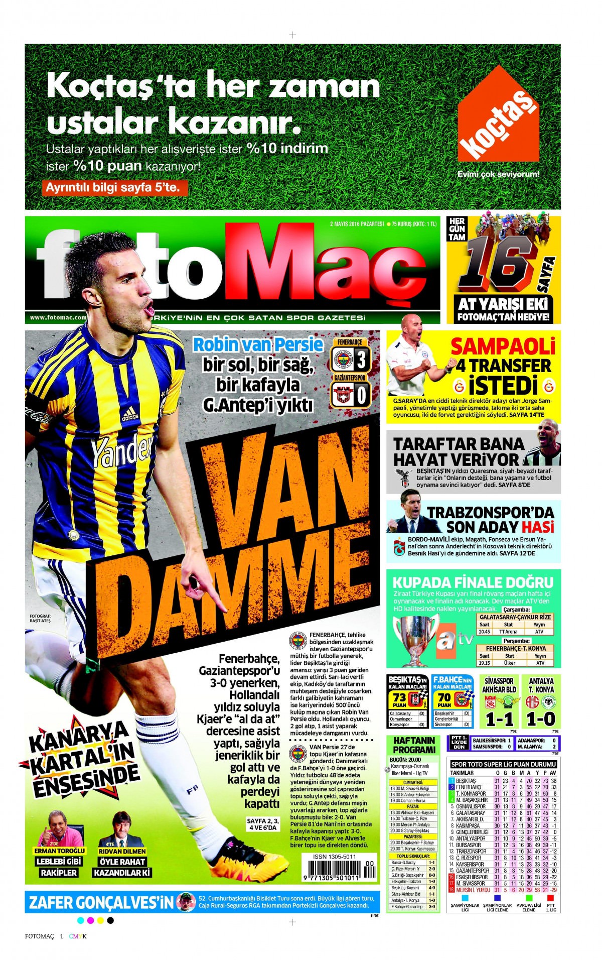 2 Mayıs 2016 gazete manşetleri - 666
