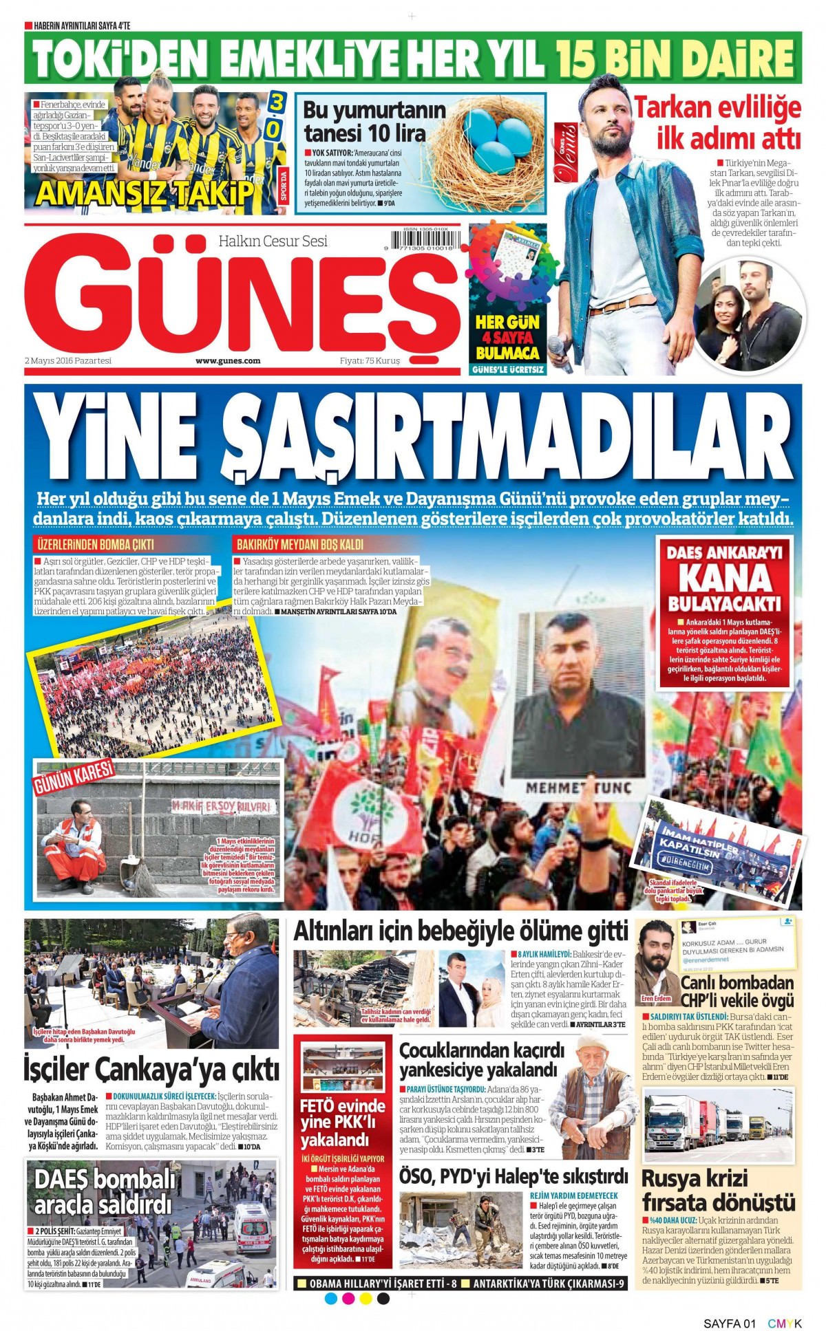 2 Mayıs 2016 gazete manşetleri - 882
