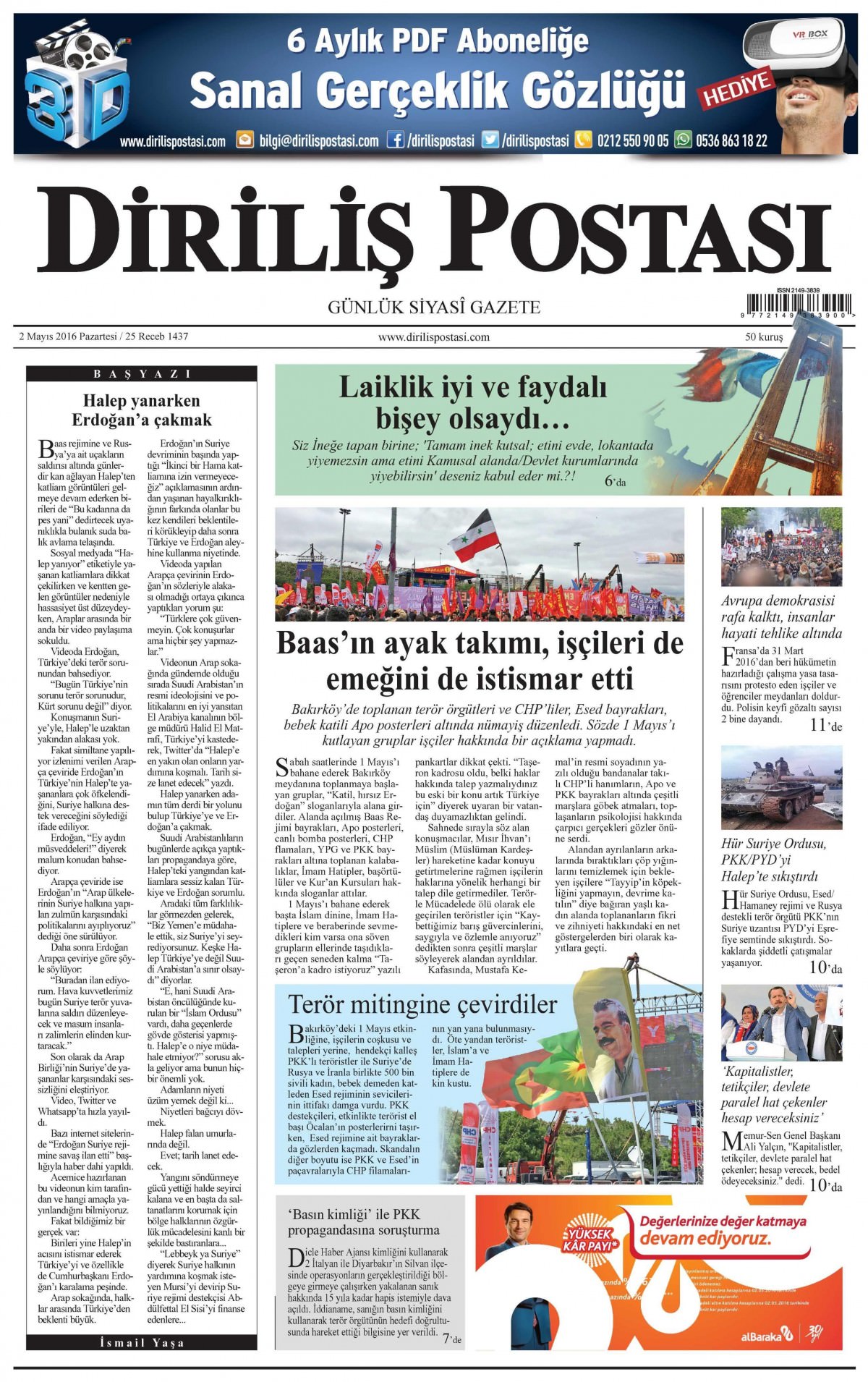 2 Mayıs 2016 gazete manşetleri - 777