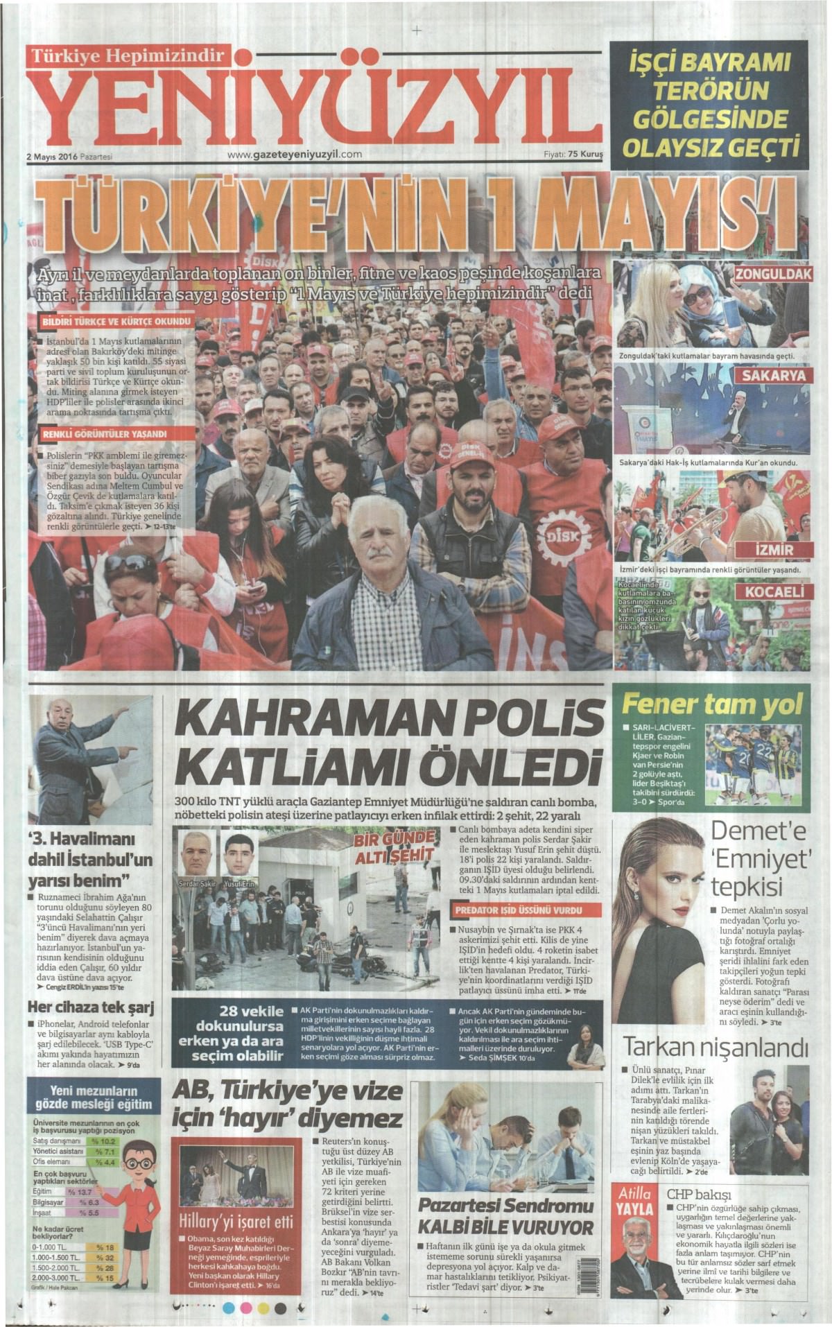 2 Mayıs 2016 gazete manşetleri - 852
