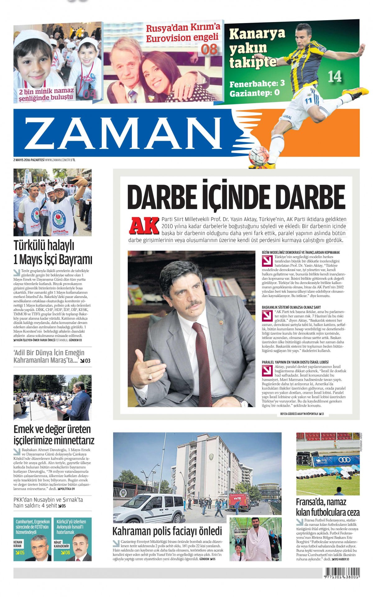 2 Mayıs 2016 gazete manşetleri - 607