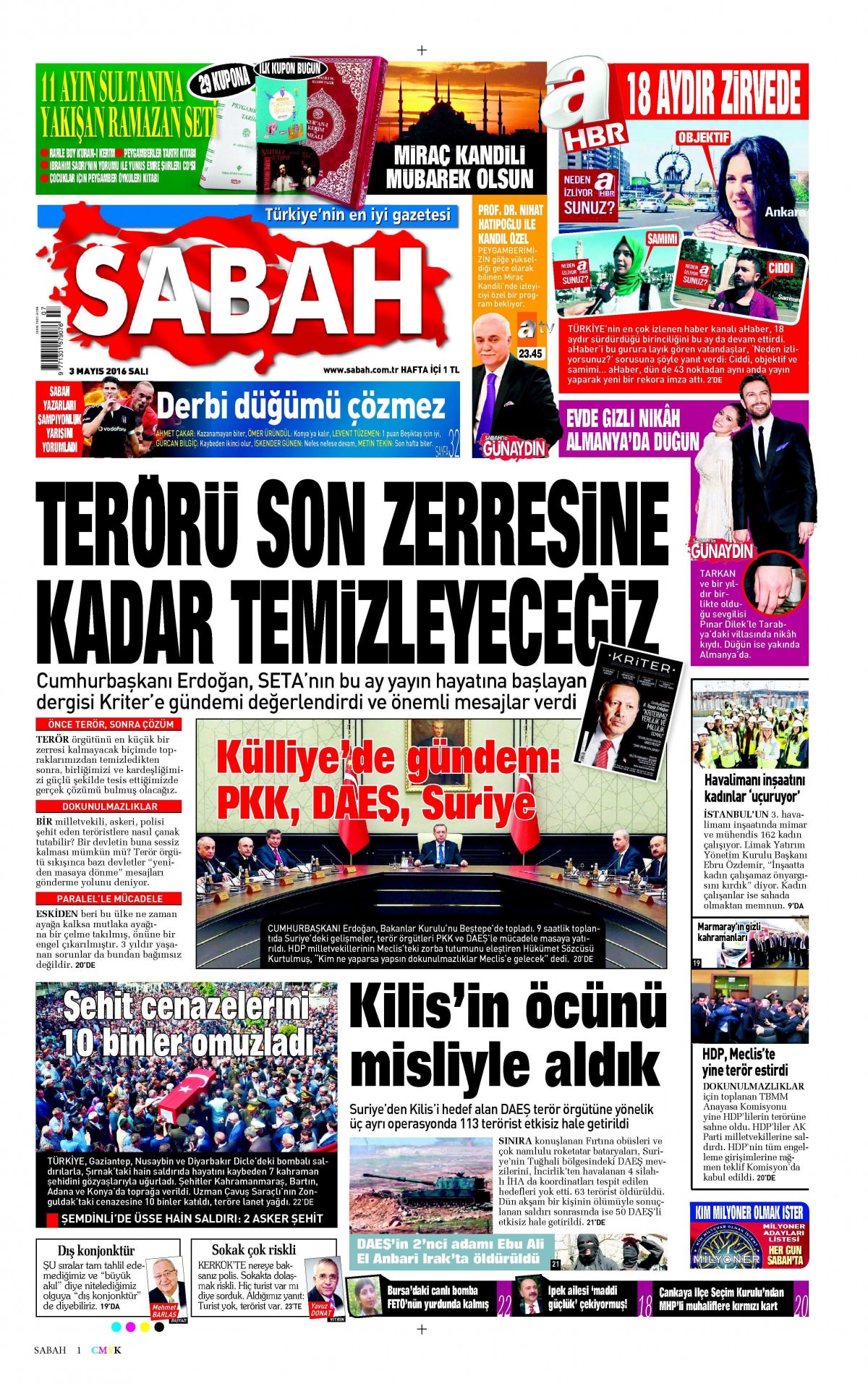 3 Mayıs 2016 gazete manşetleri - 544