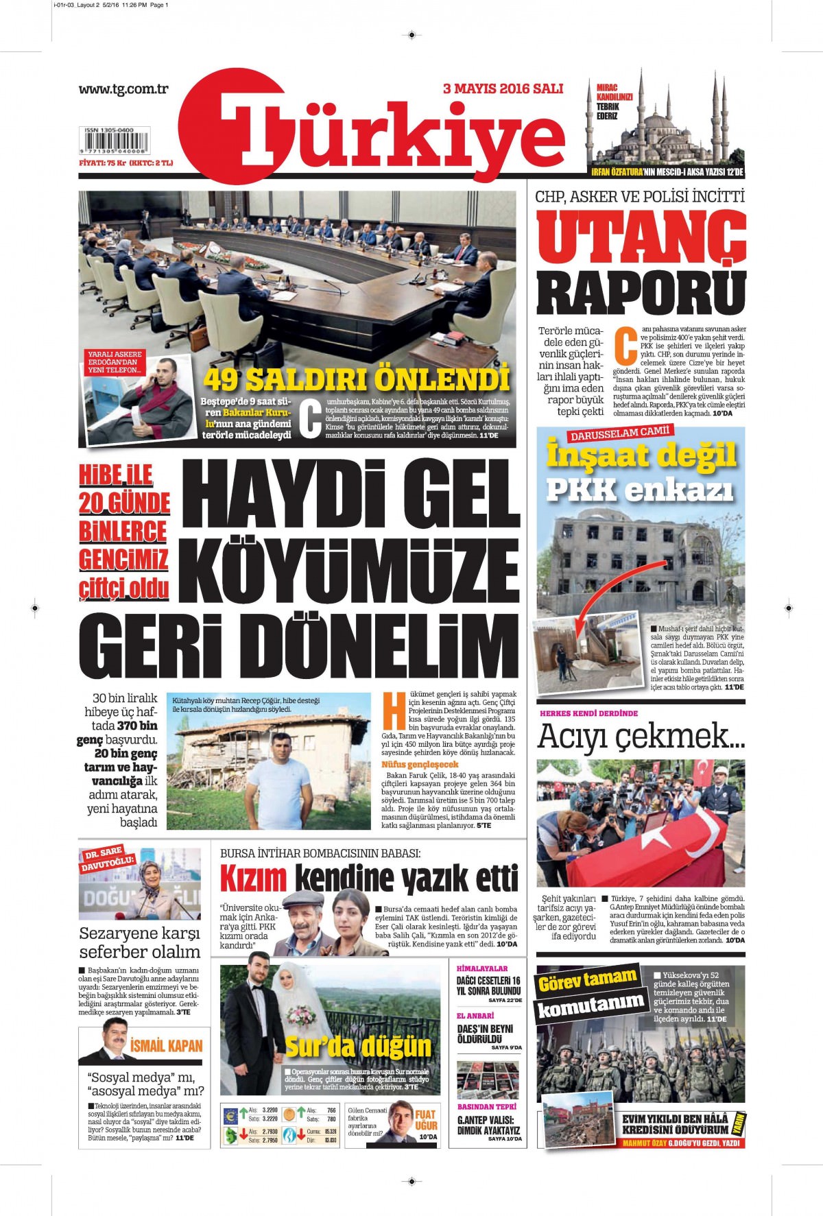 3 Mayıs 2016 gazete manşetleri - 643