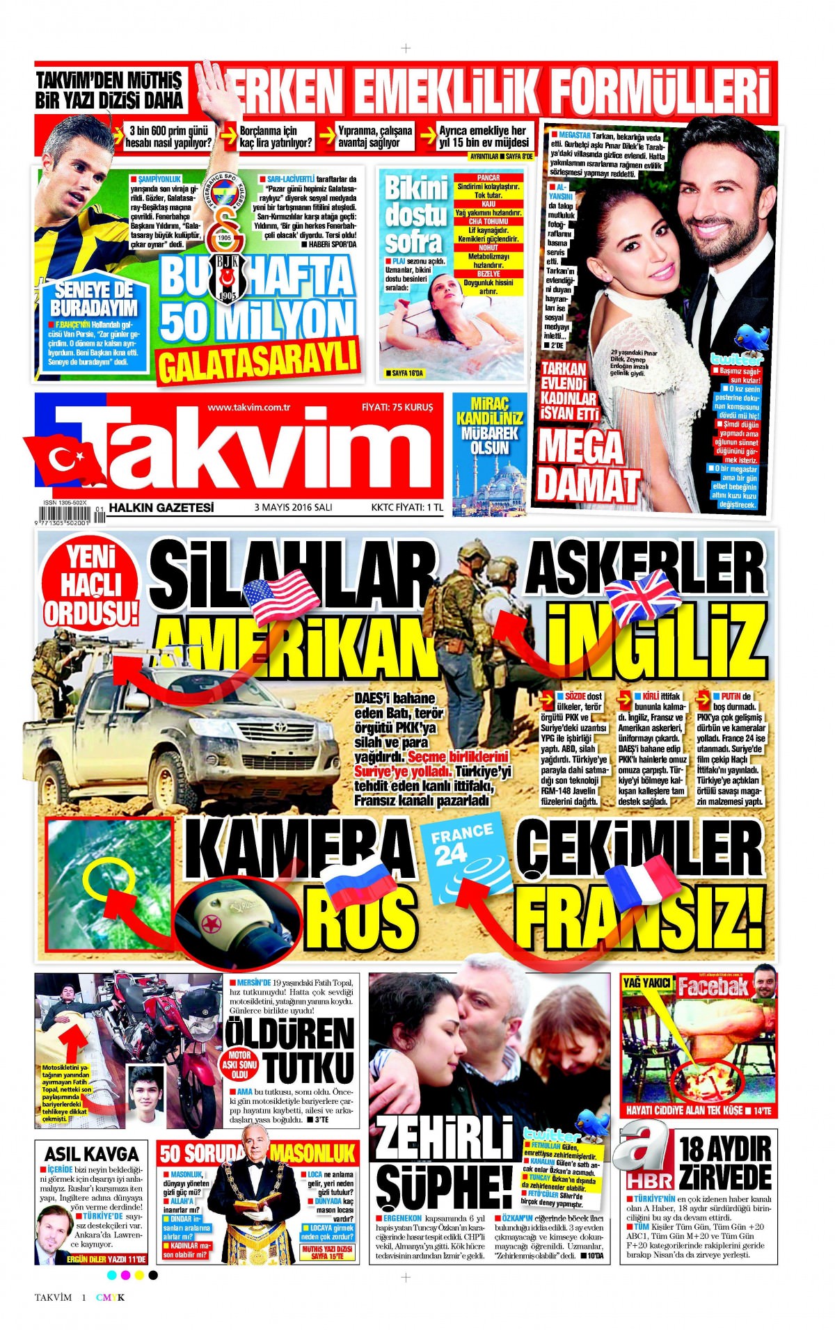 3 Mayıs 2016 gazete manşetleri - 650