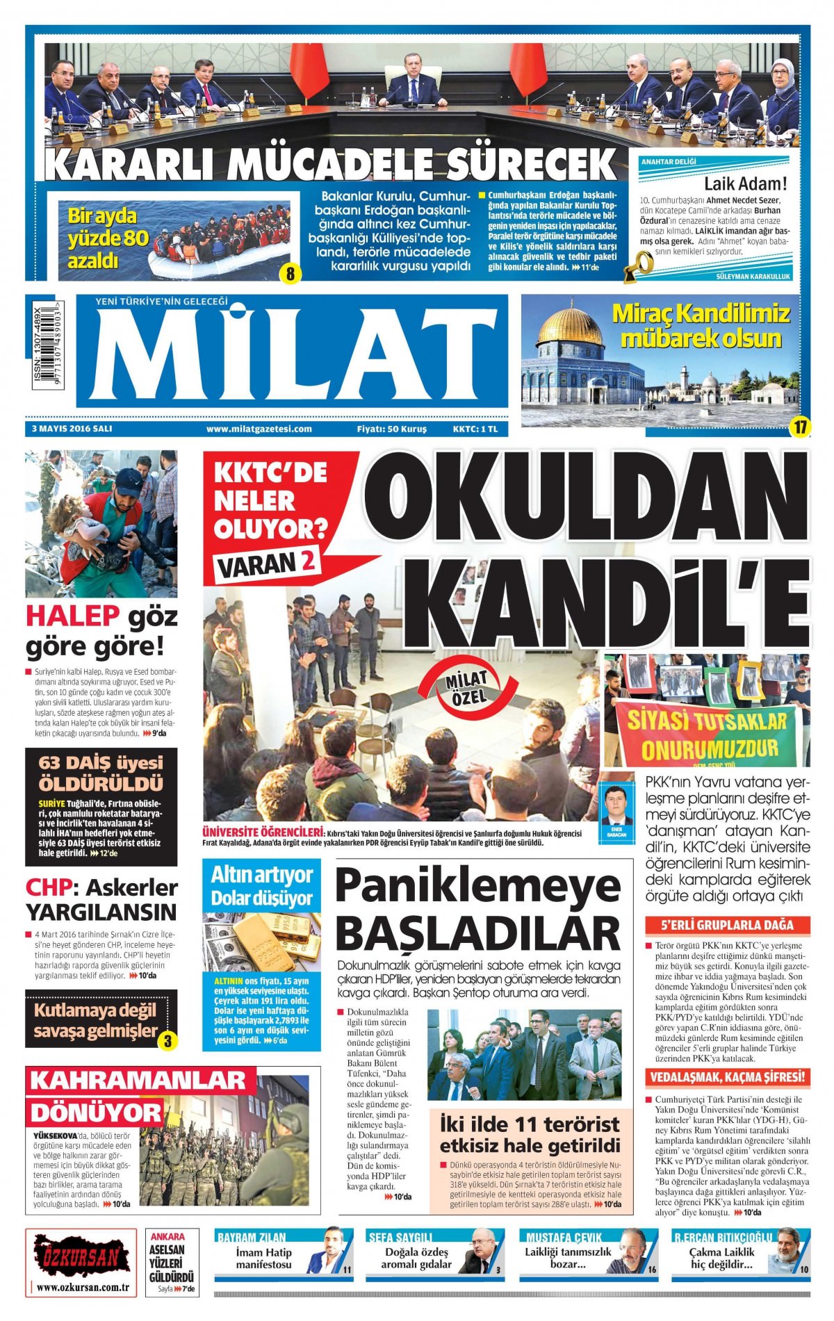 3 Mayıs 2016 gazete manşetleri - 945