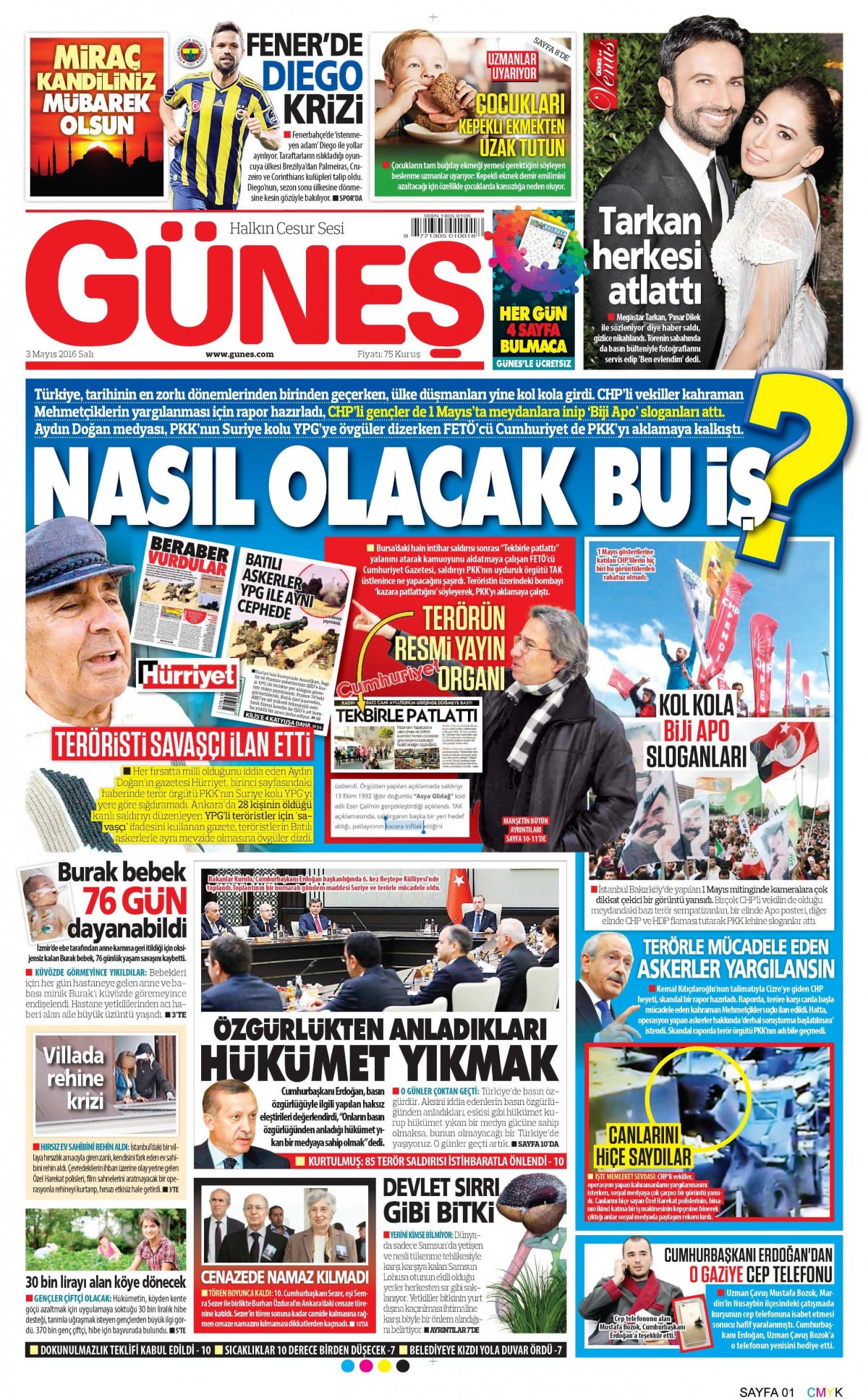 3 Mayıs 2016 gazete manşetleri - 930
