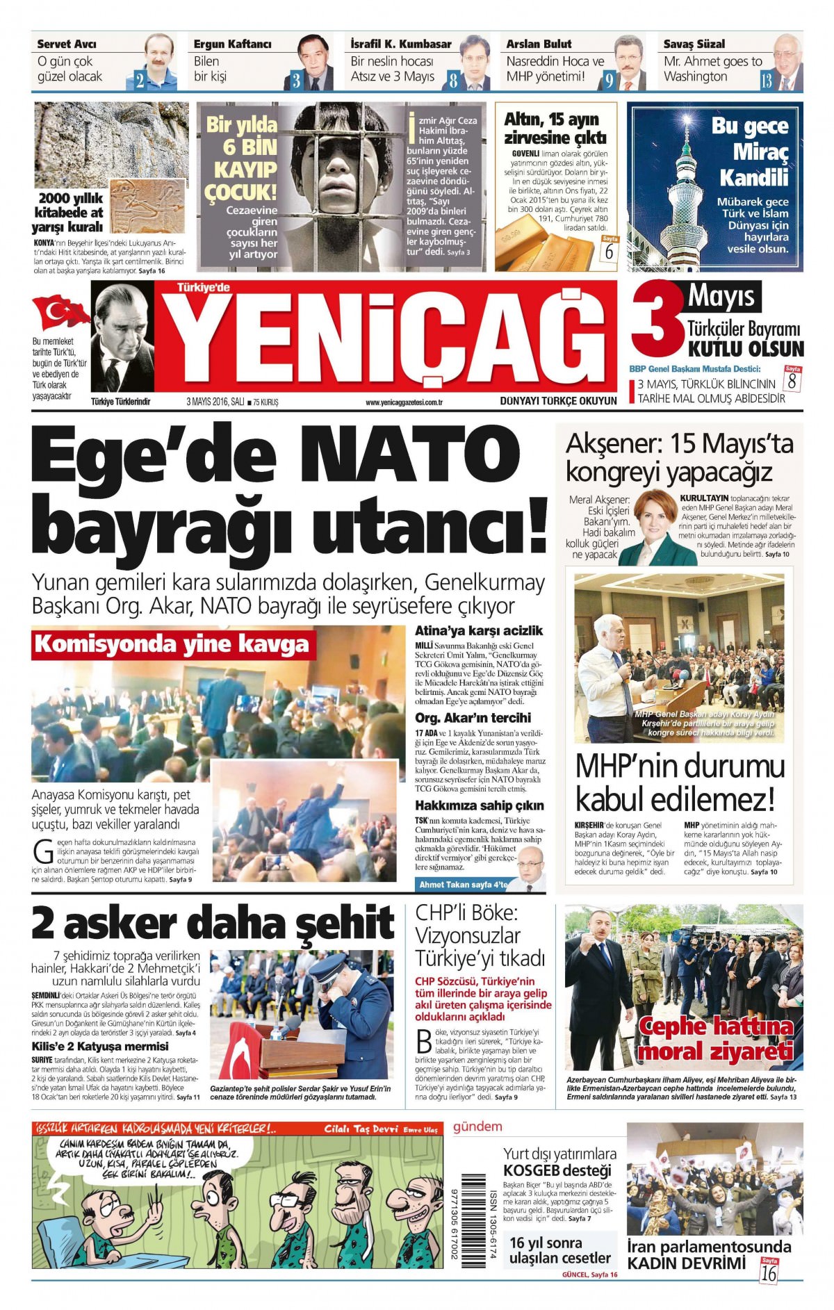 3 Mayıs 2016 gazete manşetleri - 529