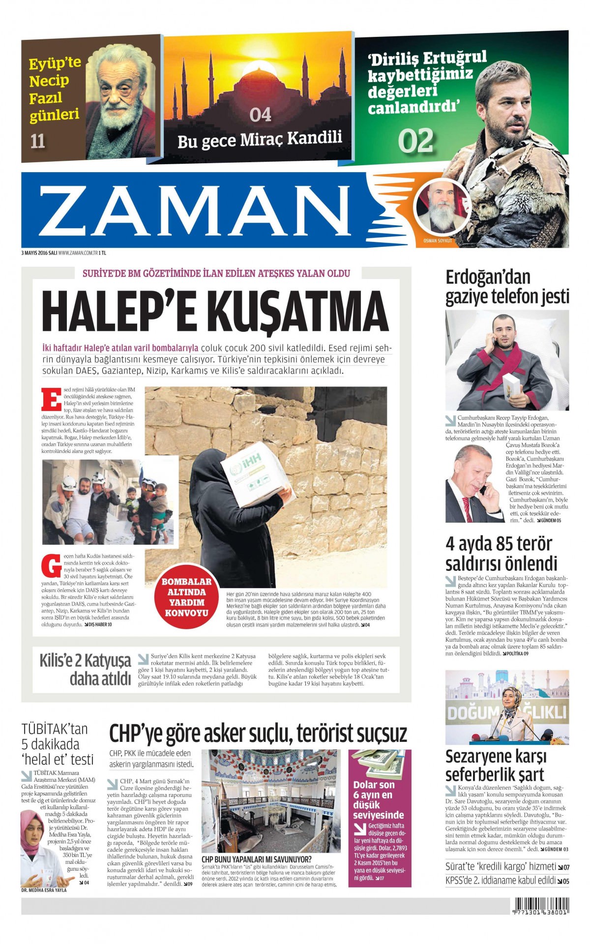 3 Mayıs 2016 gazete manşetleri - 787