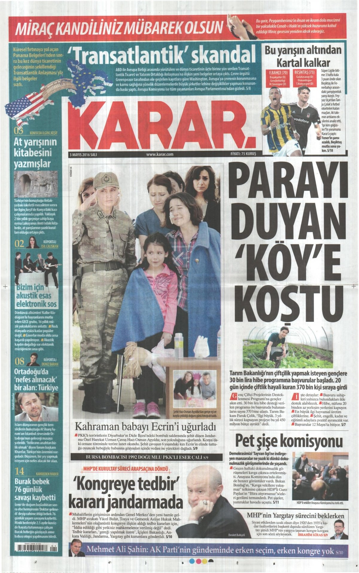 3 Mayıs 2016 gazete manşetleri - 745