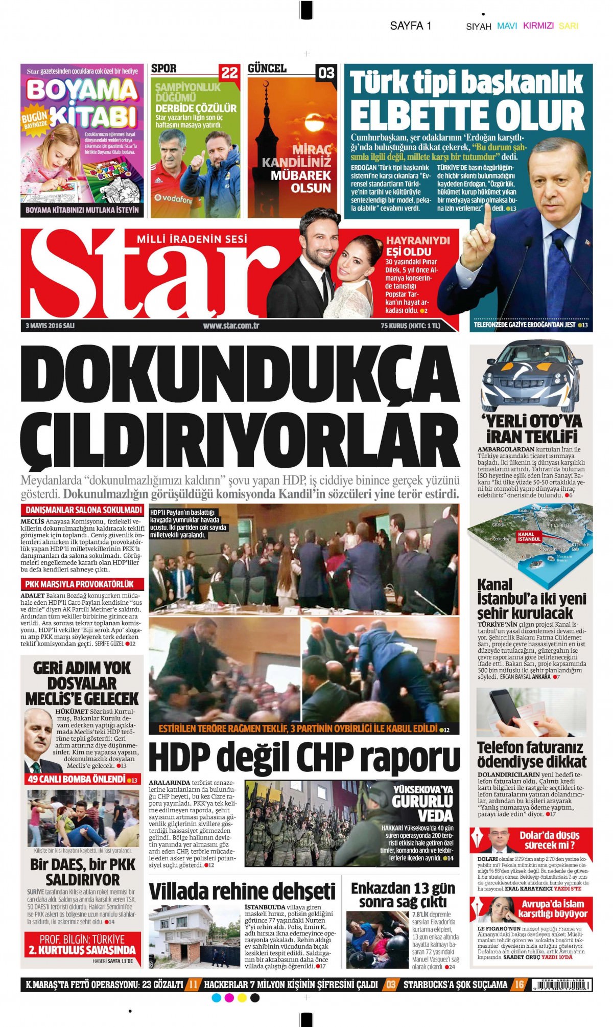 3 Mayıs 2016 gazete manşetleri - 763