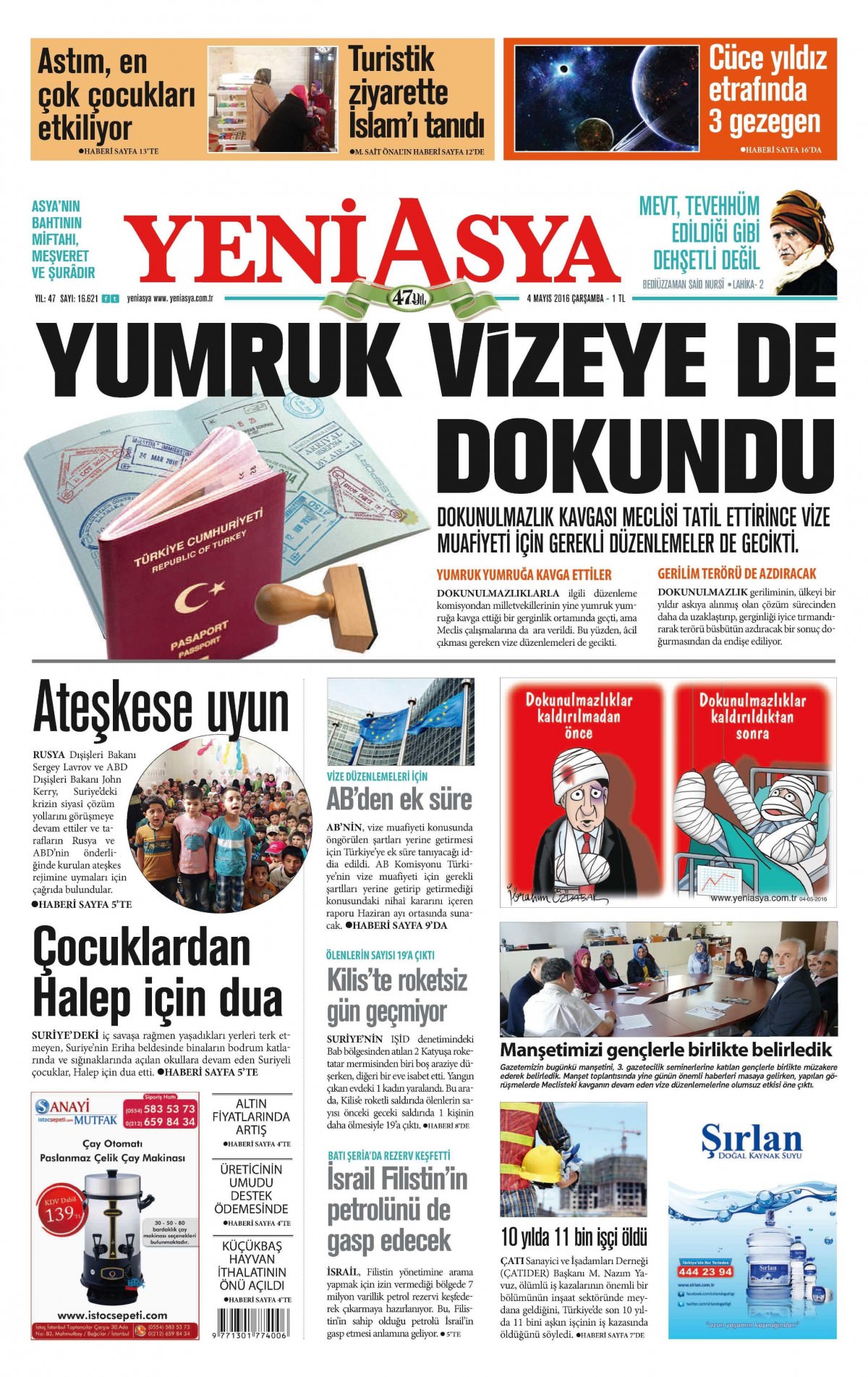 4 Mayıs 2016 gazete manşetleri - 619
