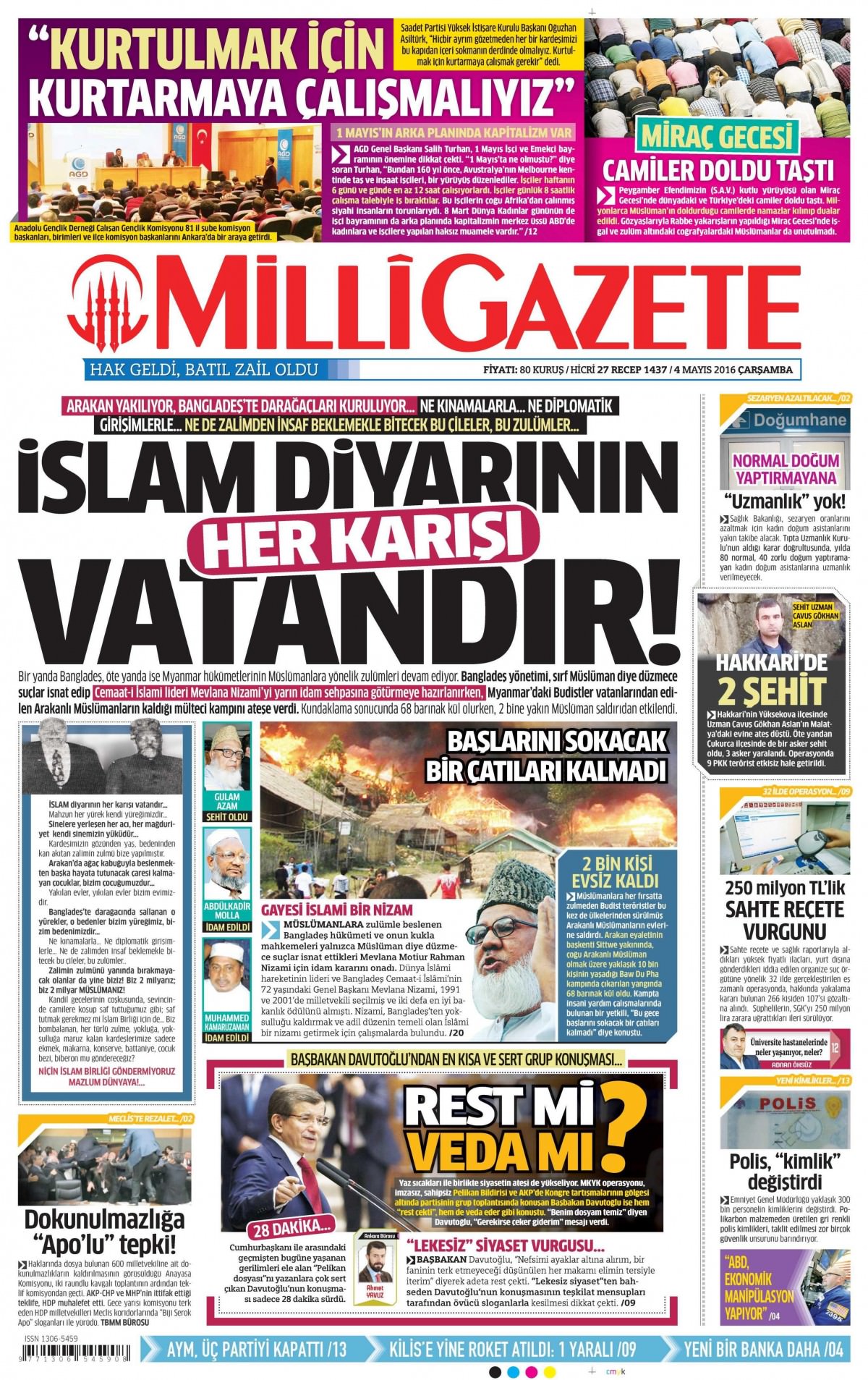 4 Mayıs 2016 gazete manşetleri - 634