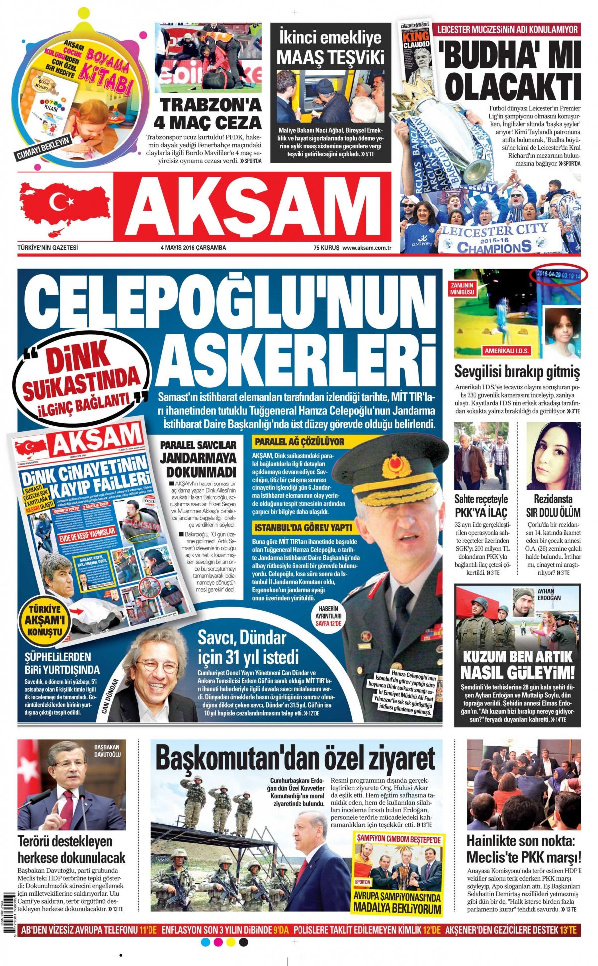 4 Mayıs 2016 gazete manşetleri - 503