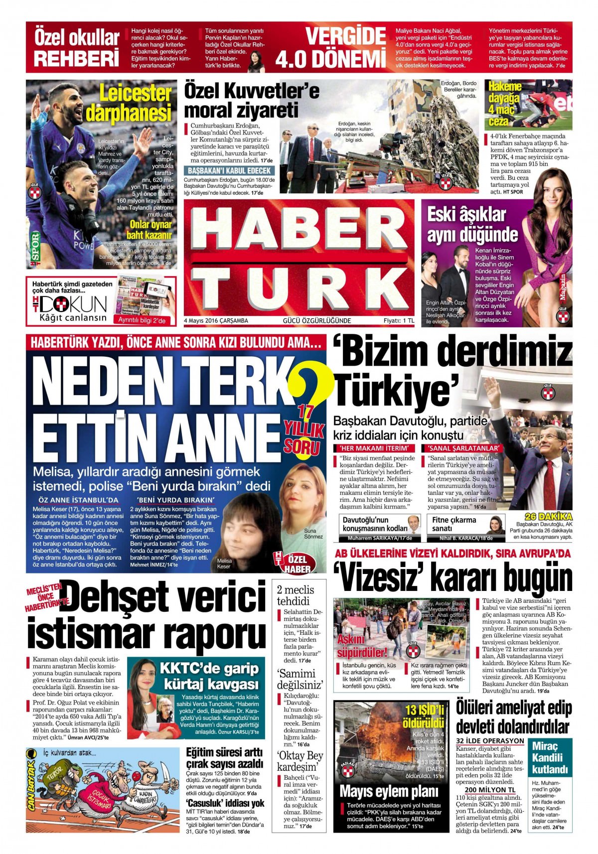 4 Mayıs 2016 gazete manşetleri - 730