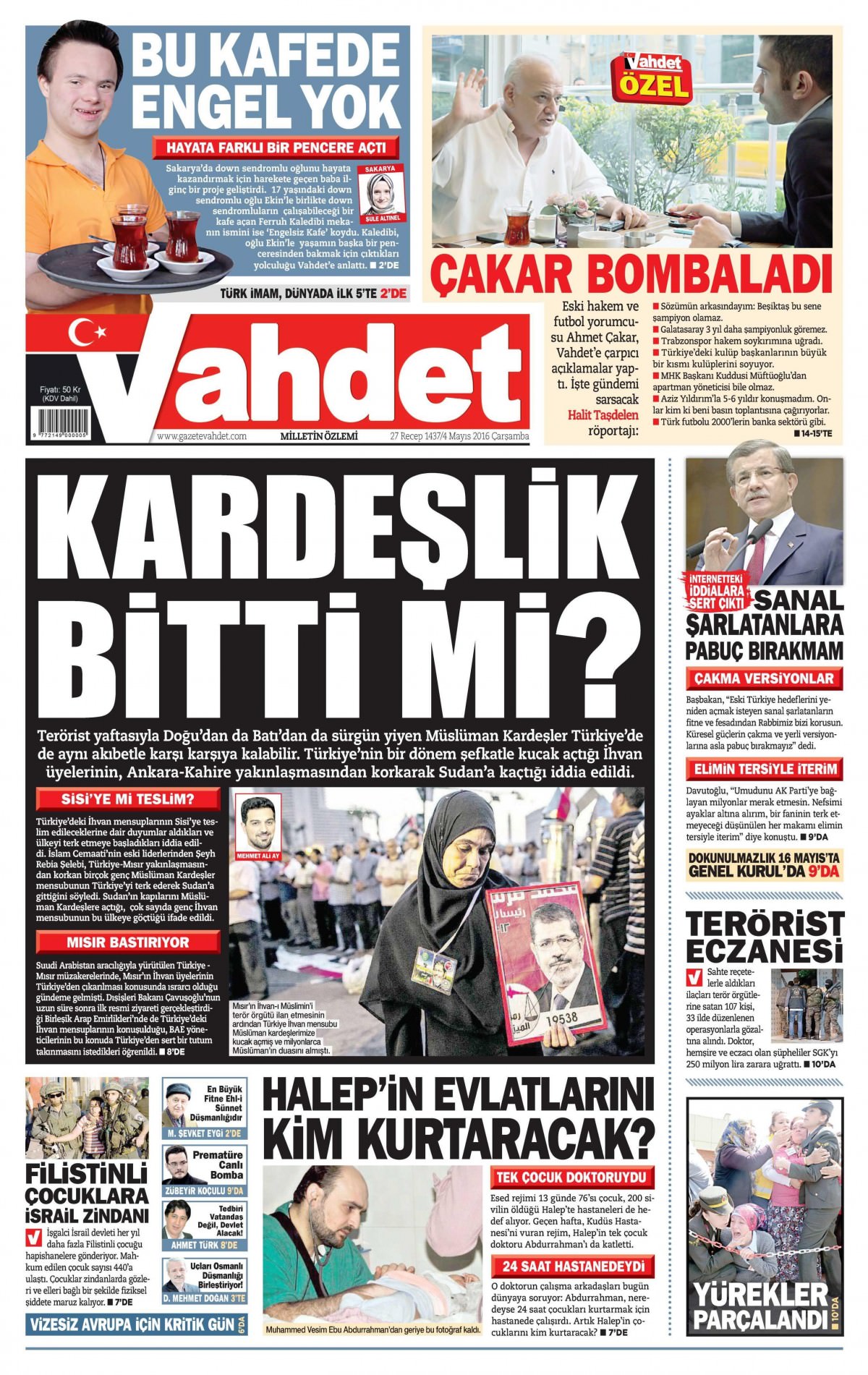 4 Mayıs 2016 gazete manşetleri - 821